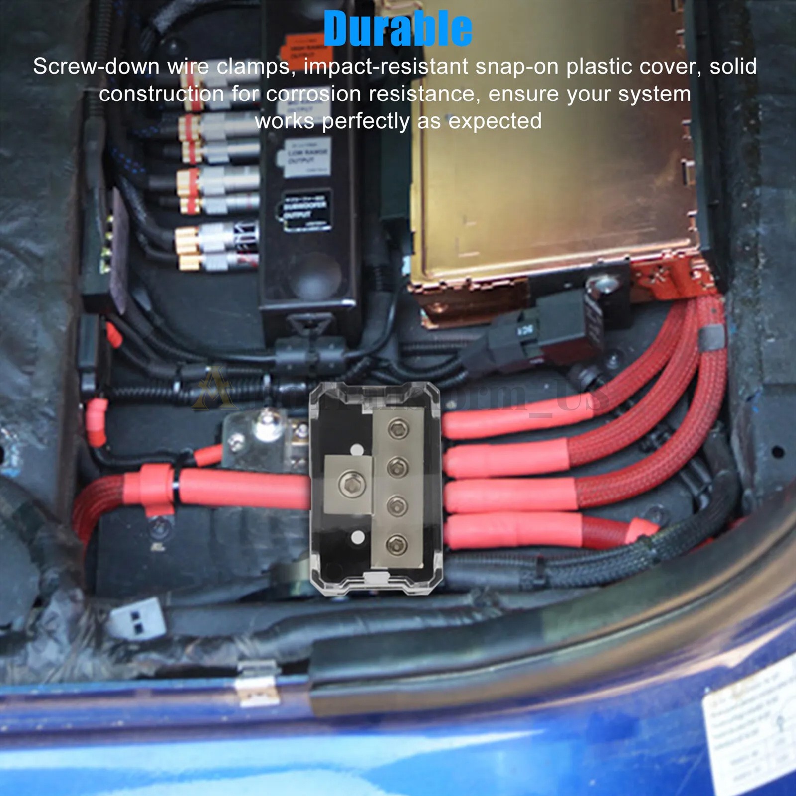 2x Power Ground Amp Distribution Block 0/2/4 Gauge Input 4/8/10 Gauge Output US