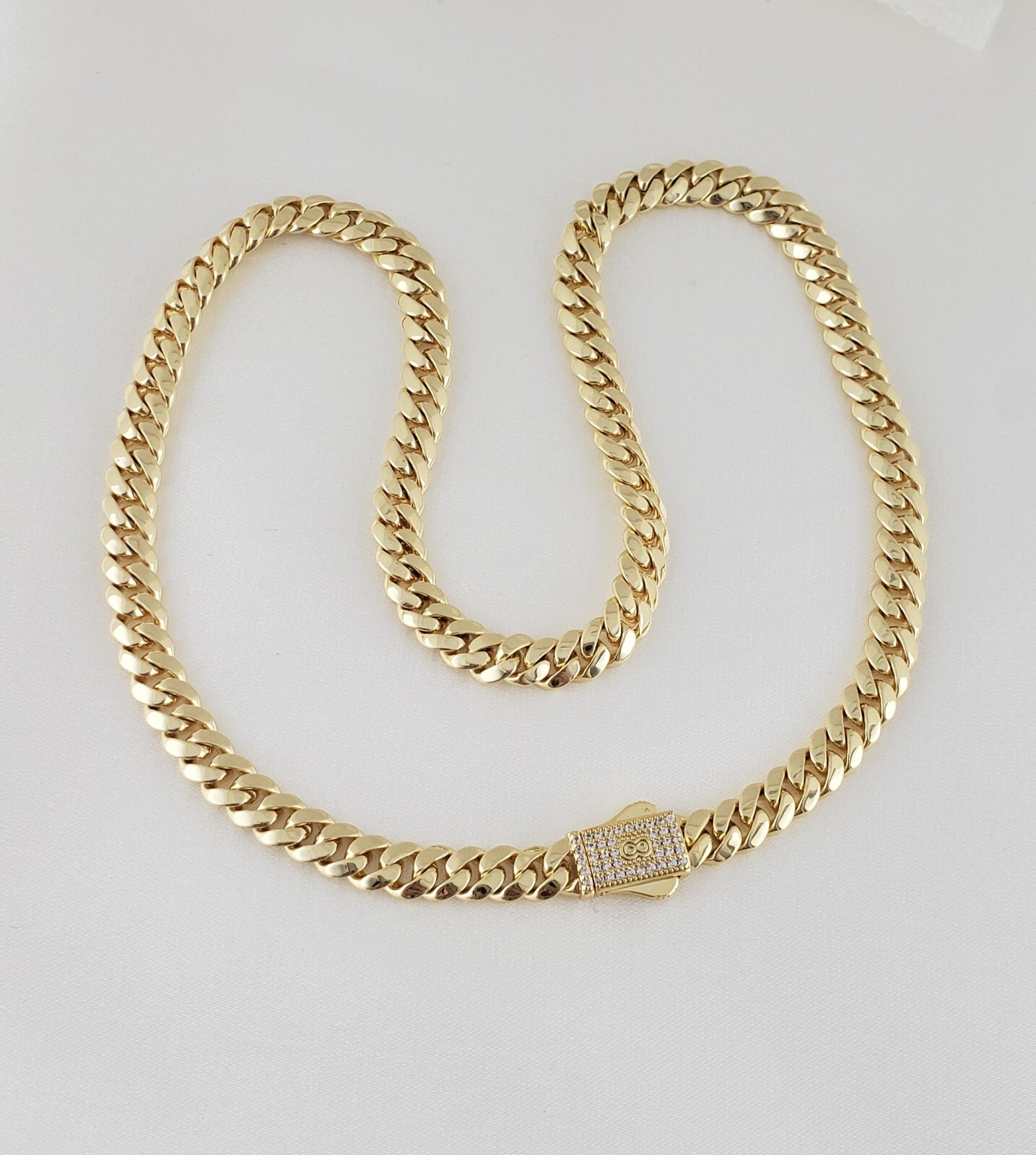 Women Men 14K Gold Plated Cz Cuban Choker Chain Necklace And Bracelet Set