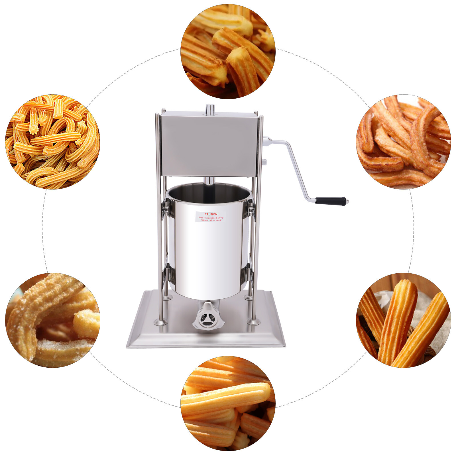 For Commercial Manual Spanish Churro Machine 10L Vertical Churrera Churros Maker