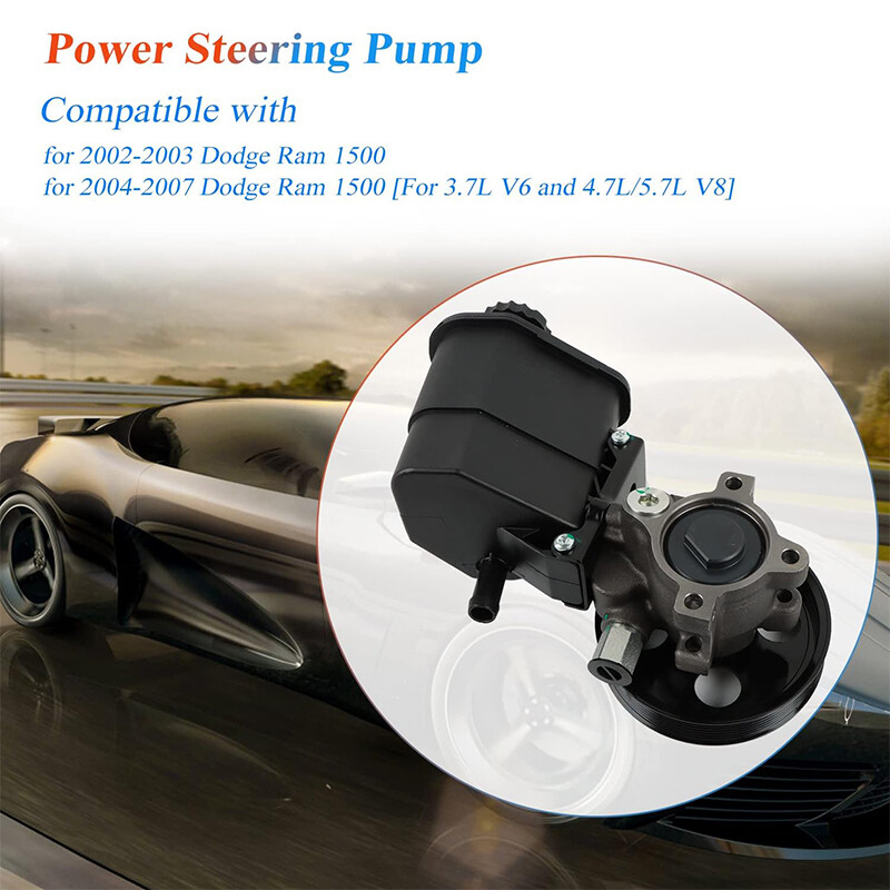 Power Steering Pump w/ Reservoir & Pulley for 02-07 Dodge Ram 1500 3.7/4.7/5.7L