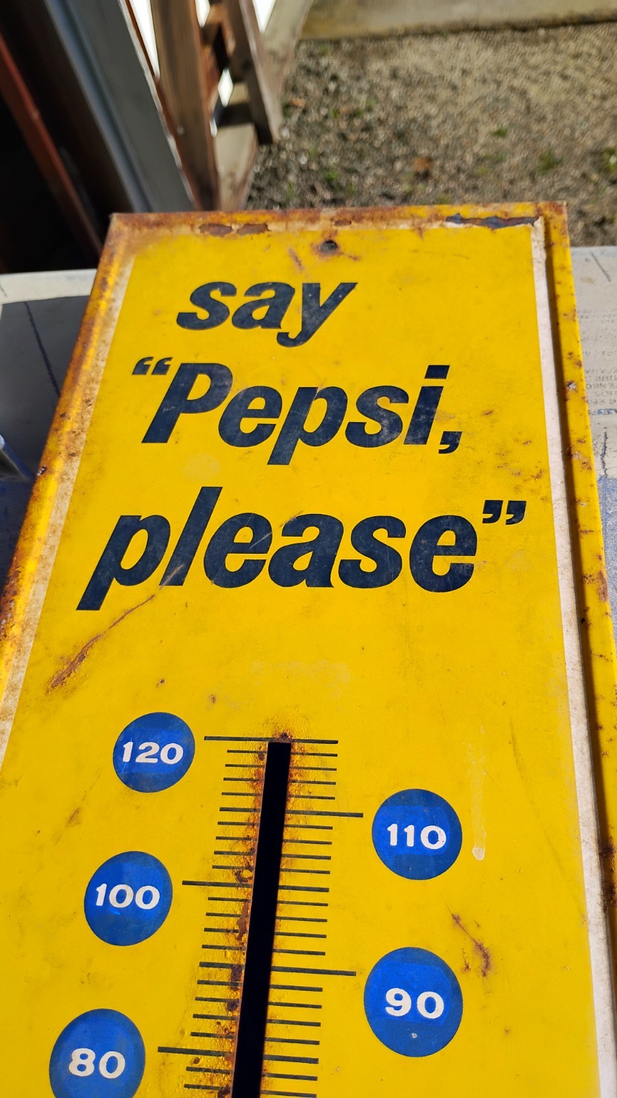 Vintage Say Pepsi Please Thermometer with NO Thermometer Tube Pm-1030