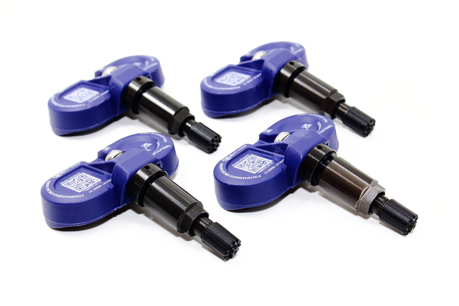 4 TPMS Gloss Black Valve Stem Tire Pressure Sensors Tesla Model 3 Y Bluetooth