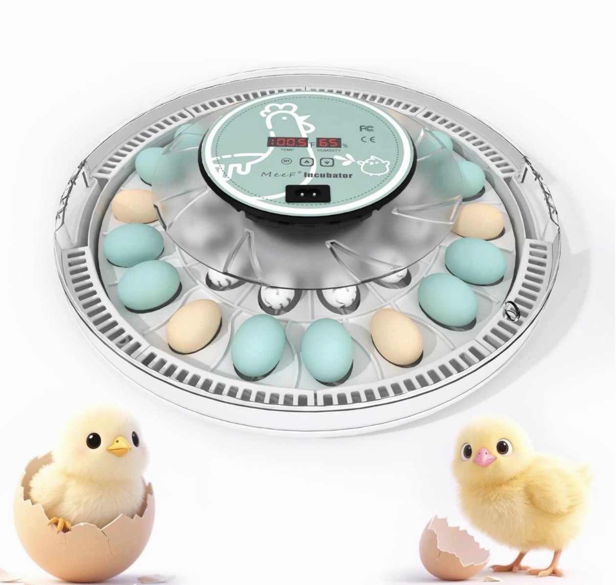 MeeF incubators for Hatching Eggs Automatic 30 Eggs Incubator with Tur