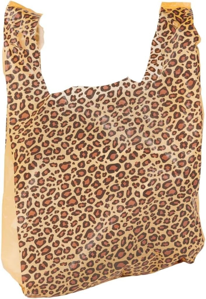 Plastic Shopping Bags 1000 Cheetah Leopard Grocery Merchandise 11 ½" x 6" x 21"