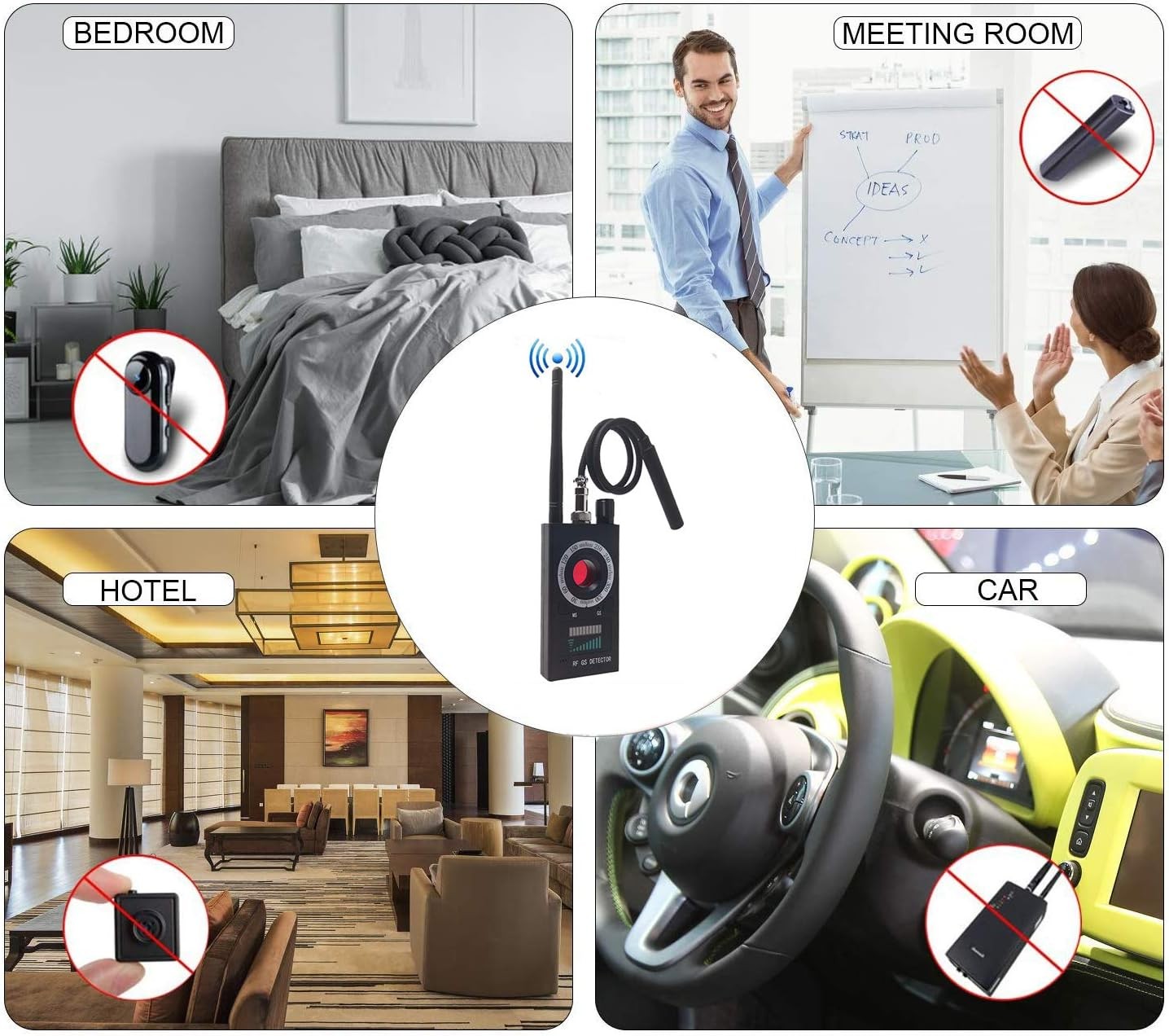 Anti-Spy Camera Wireless RF Detector GSM Bug GPS Tracker Finder Scanner Device