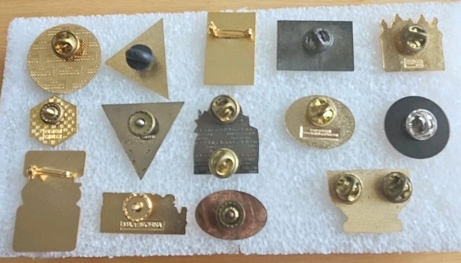 Lot of 14 Vintage Motorcycle Run Pins From Various Locations New And Used