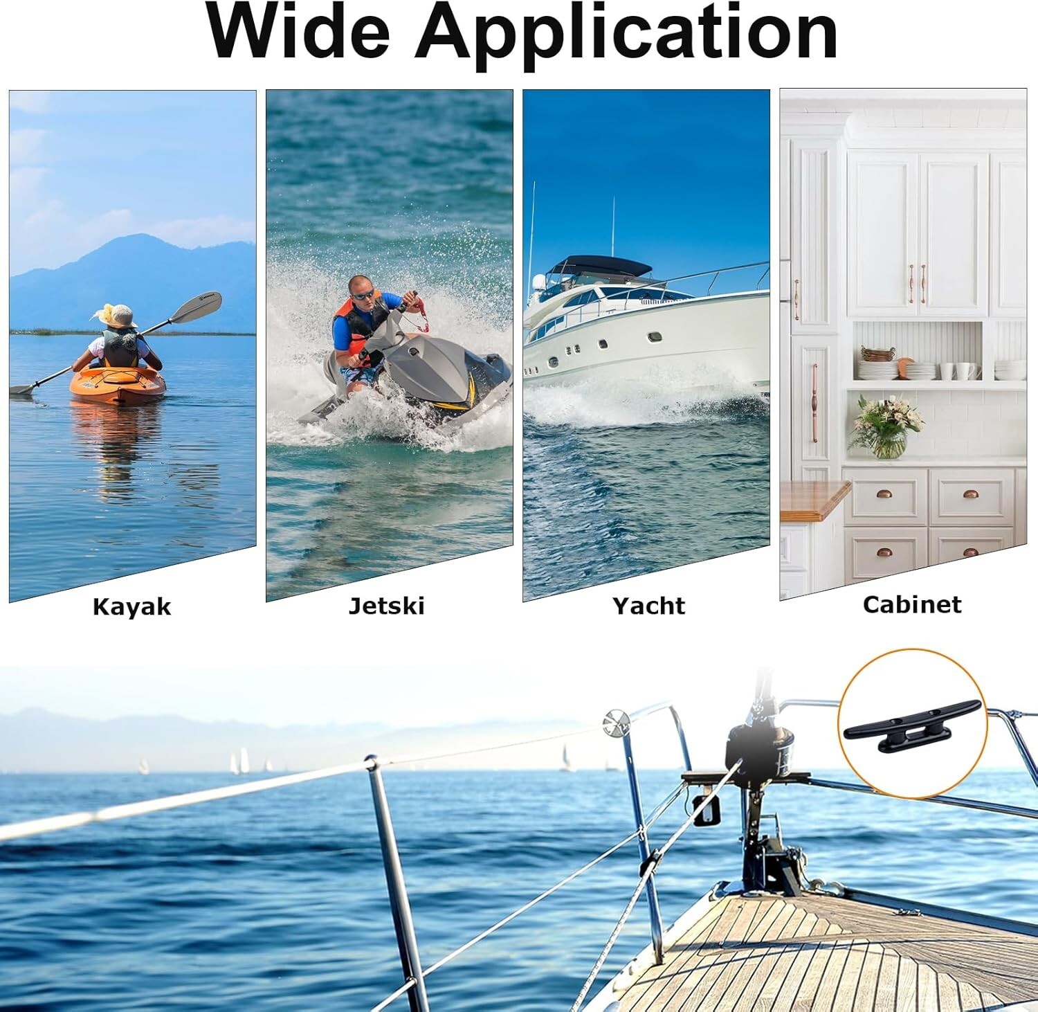 1 Pcs 8 inch Boat Cleat, Dock Cleat, Nylon, Kayak Rope Tie Cleat, Rope Cleat