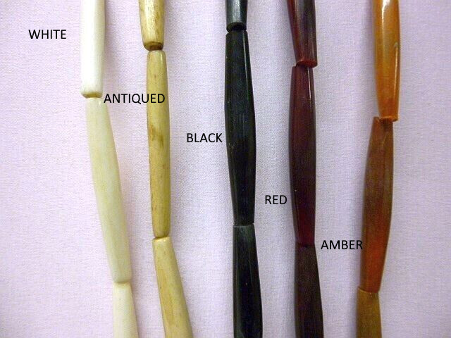 Buffalo Bone / Horn Hairpipe Beads All sizes! Red White Amber Black Antiqued