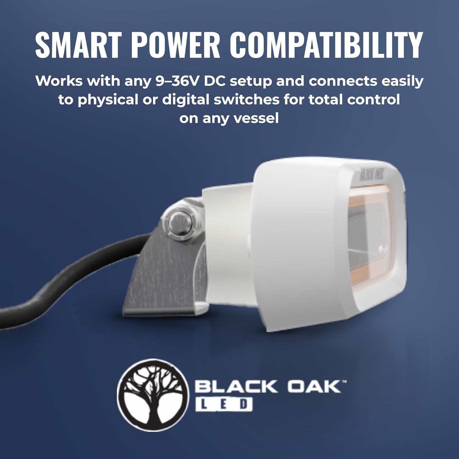 Black Oak Low Pro Marine Spreader Lights Deck 120° LED 2000 Lumens Waterproof