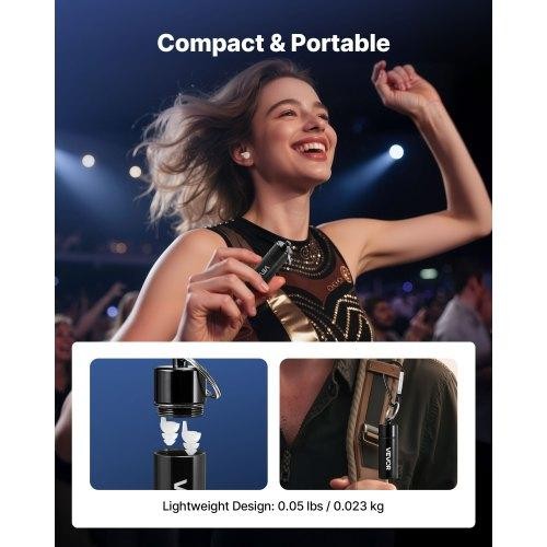 Concert Ear Plugs 2 Pairs Reusable High Fidelity Musician Ear Plugs SNR 27