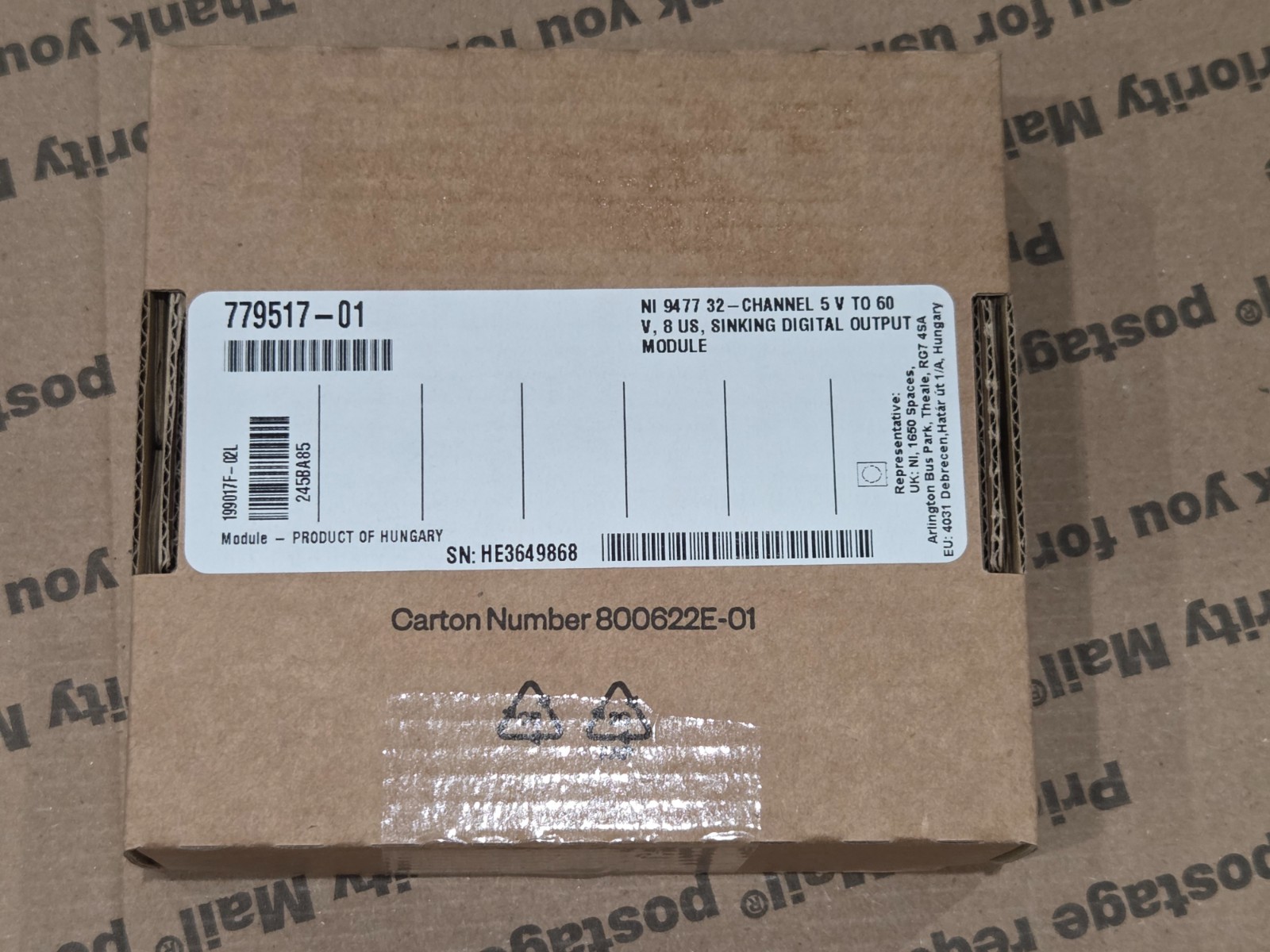 New NI 9477 779517-01 32-Channel 5V to 60V, 8US, Sinking Digital Output Module