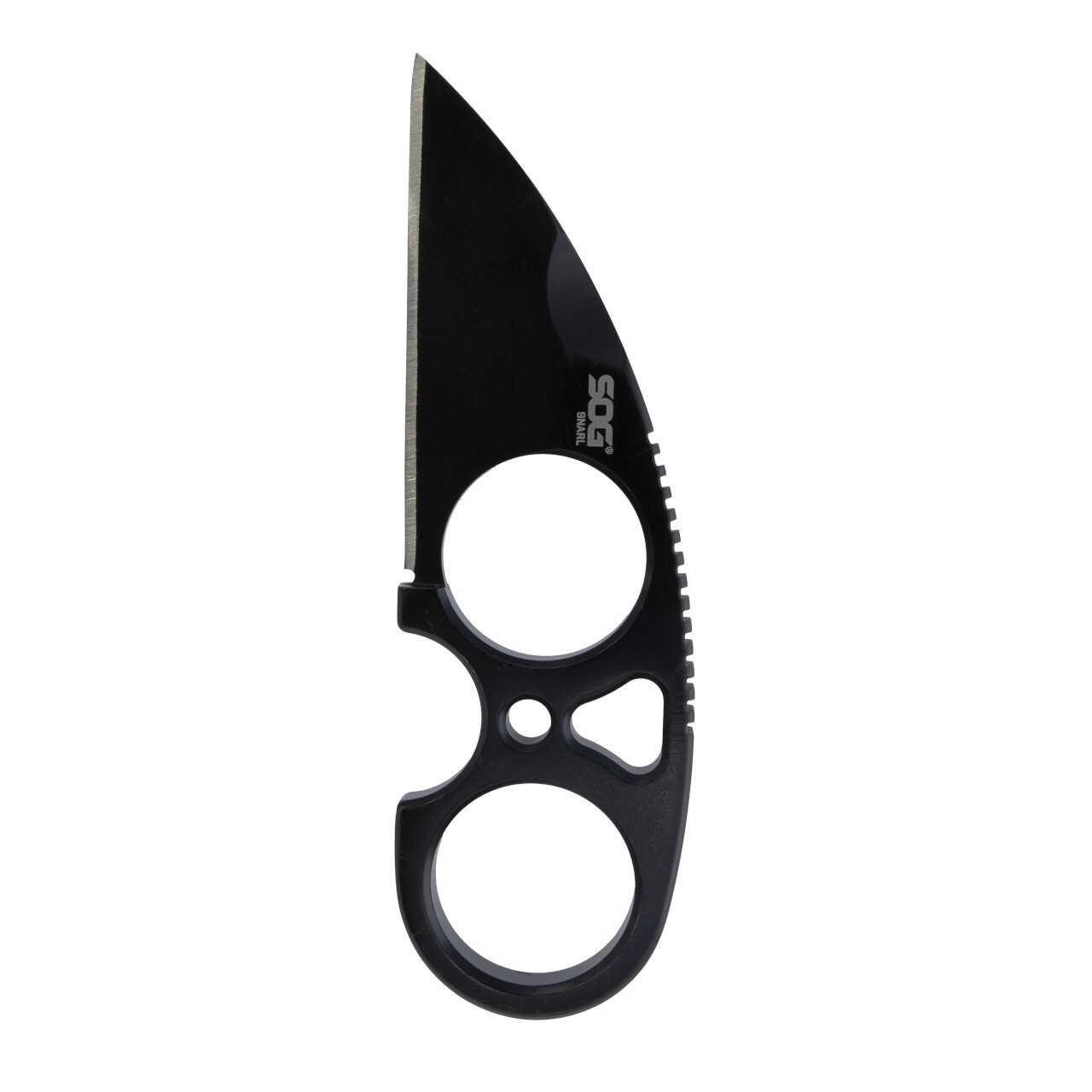 SOG SNARL Fixed Blade Stainless Blackout Knife + Black Sheath JB02K-CP