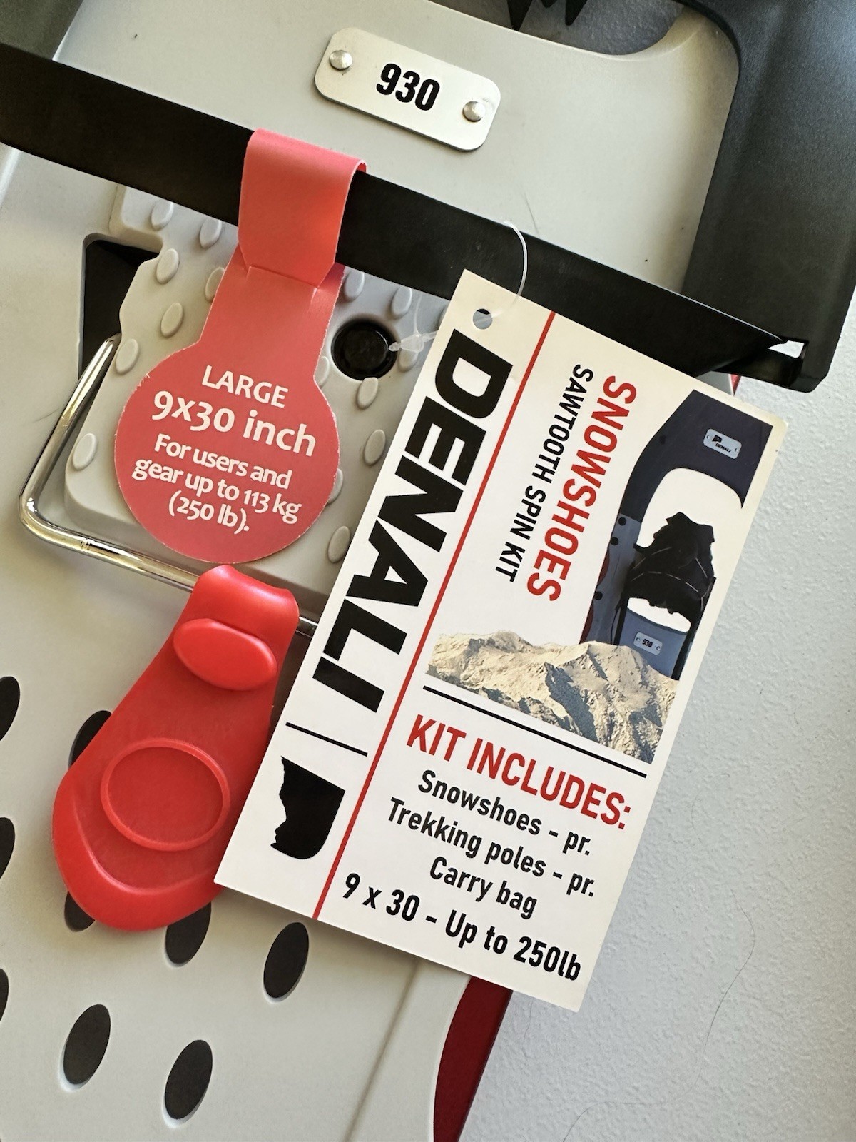 Denali Sawtooth Spin Snowshoes 9x30 Winter Hiking Kit w/ Poles & Bag – 250 lb