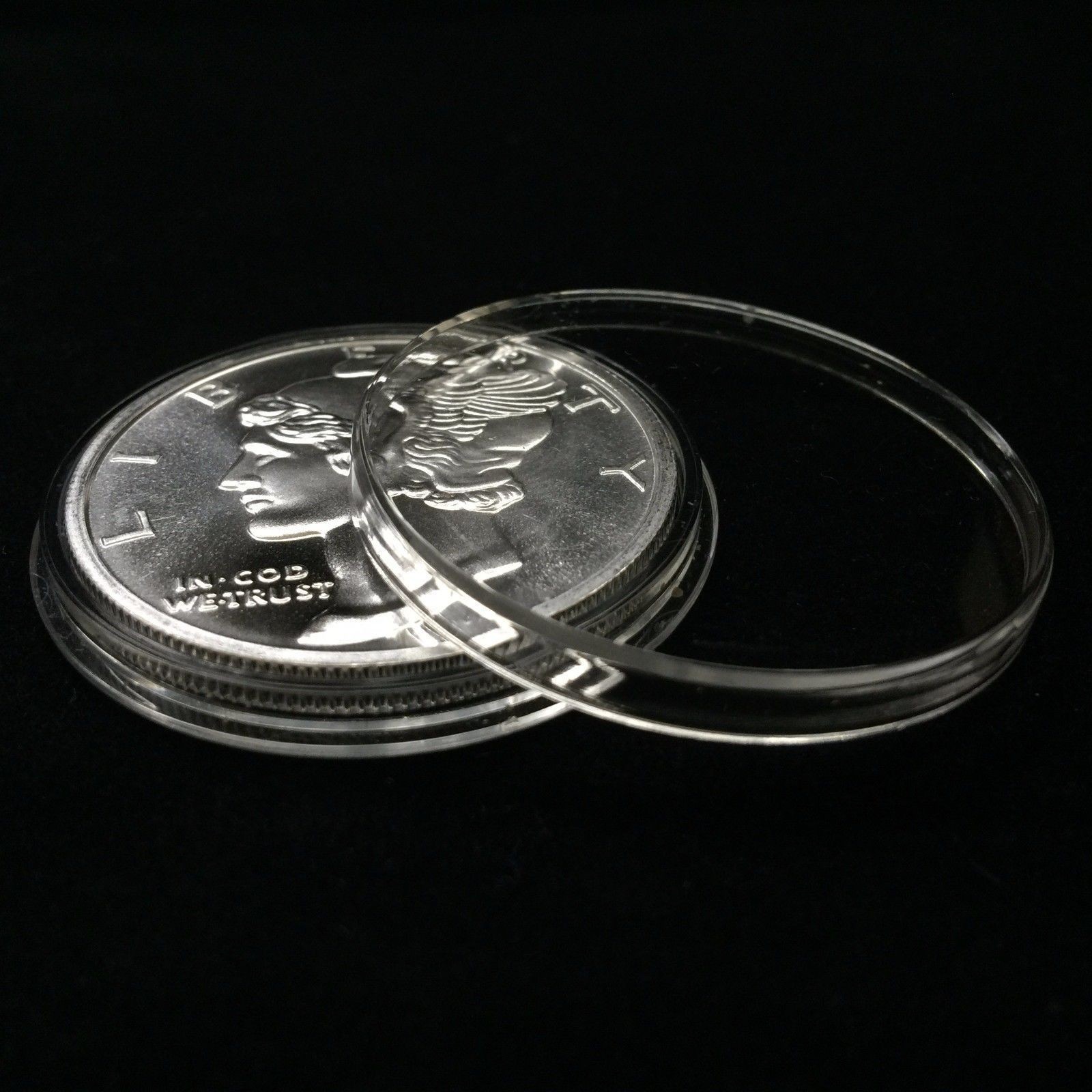 50 coin holders 39mm direct fit coin capsules for  1 OZ SILVER OR COPPER ROUNDS