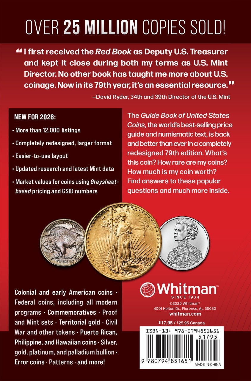 Whitman 2026 Red Book, Handbook of US Coins, Paperback