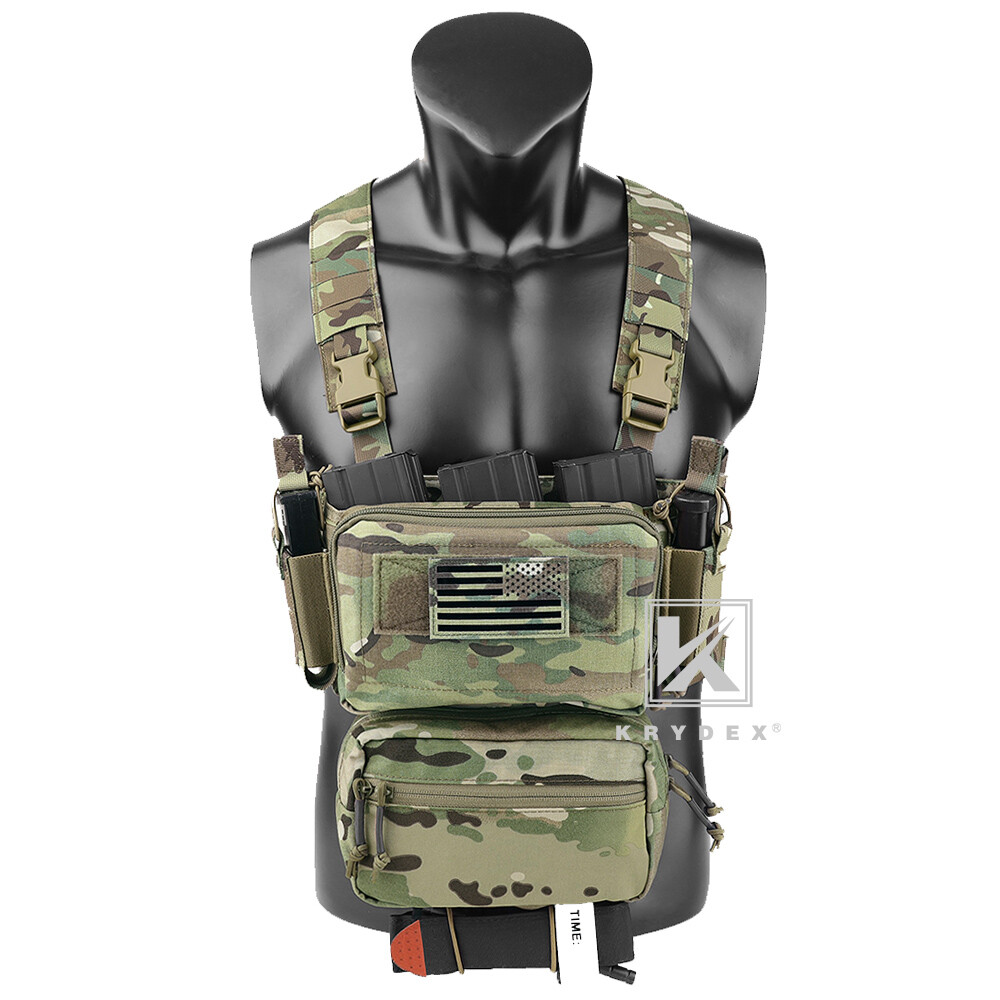 KRYDEX Tactical D3CRM Chest Rig 5.56 / 7.62 Rifle Pistol Magazine Pouch Placard
