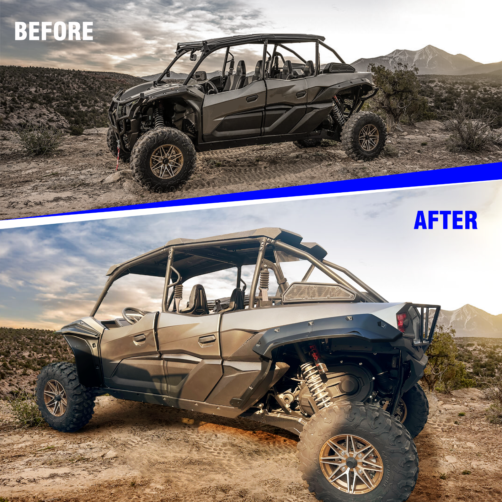 Wide Fender Flares Compatible with Kawasaki KRX 4 1000 2023-2024(fit 4 seater)