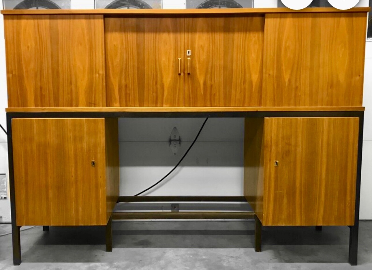 1970'S Commercial Slide Viewing Storage Cabinet Dieter Rams Style Walnut & Steel