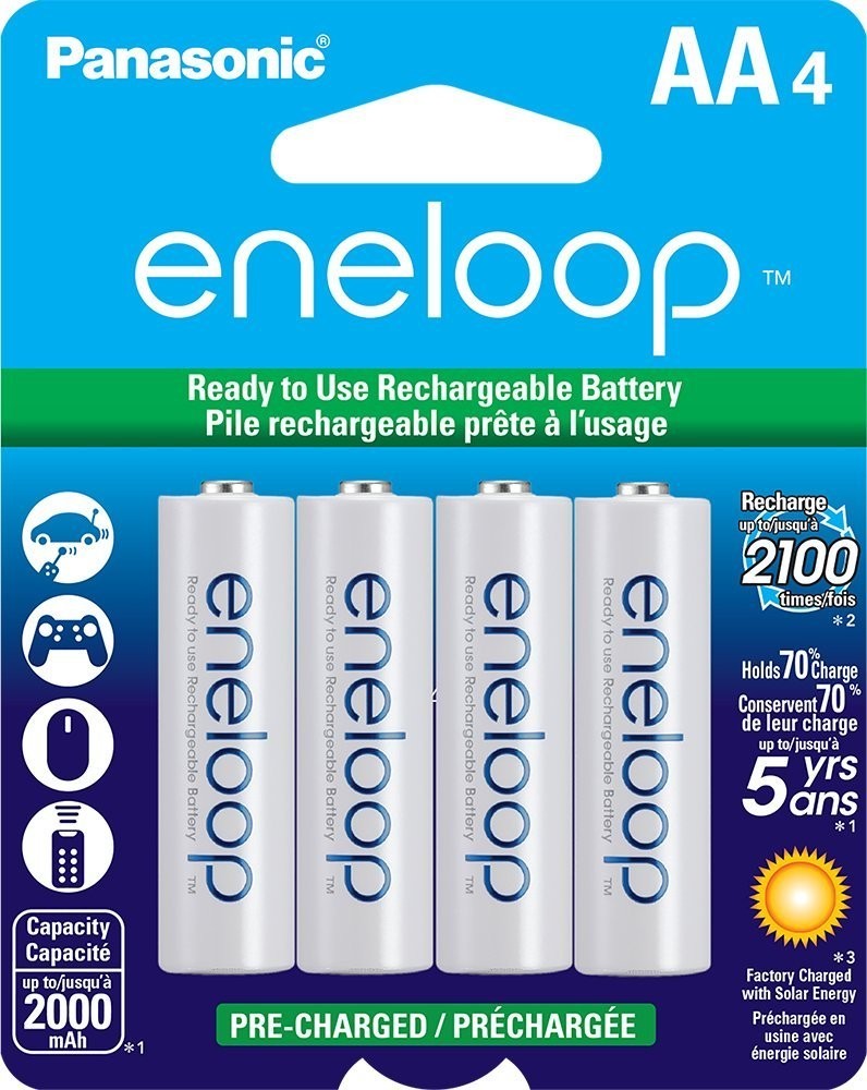 Panasonic Eneloop AA 4 Pk New Generation NiMH Rechargeable Batteries 2100X