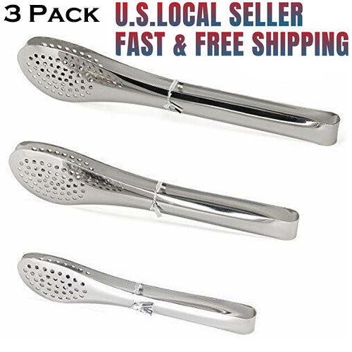 Stainless Steel Kitchen Tongs Serving Utensils BBQ Tongs For Cooking Heavy Duty