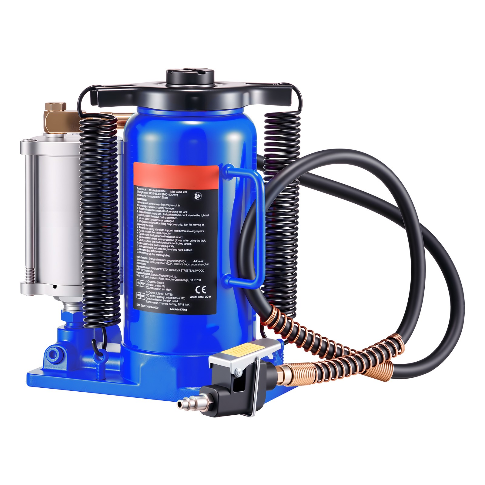 Uimoso 20-Ton Air Hydraulic Bottle Jack for Vehicle Lifting and Maintenance