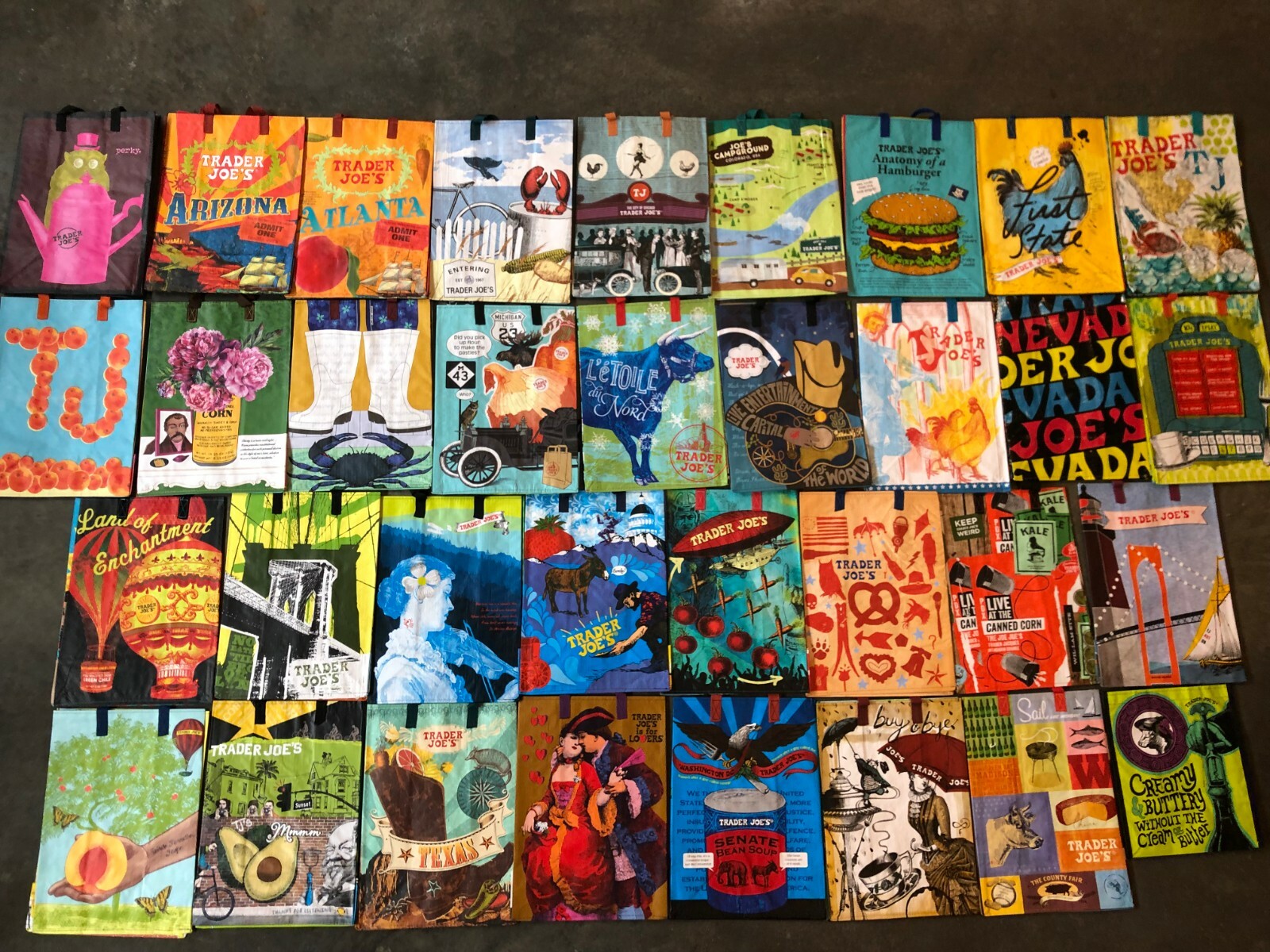 UPick 1 (42Choices) Trader Joe's ECO Reusable Shopping Grocery Gift Tote Bag NWT