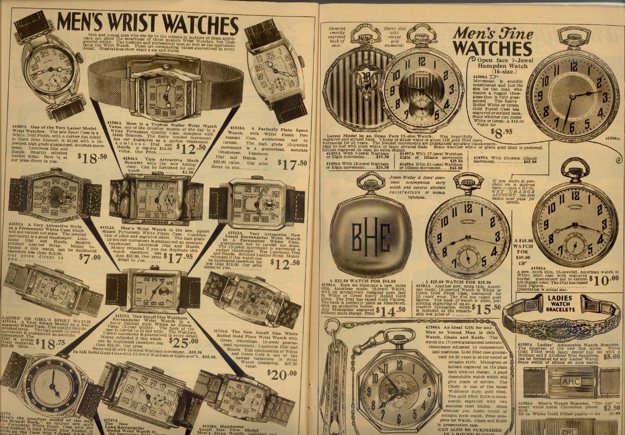 1920s Antique Catalog/Order Form "JEWELRY WATCHES SIVER PURSES CLOCKS" VG Boston