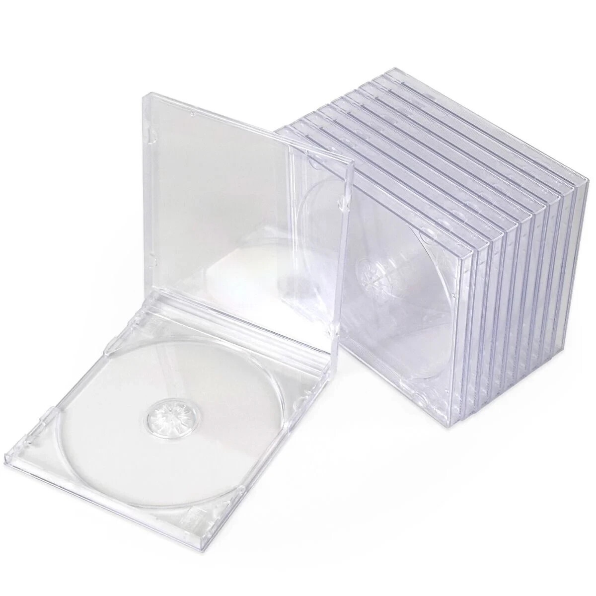 (10-Pack) BCW CD Jewel Cases - Crystal Clear Brand New Empty Compact Disc Cases