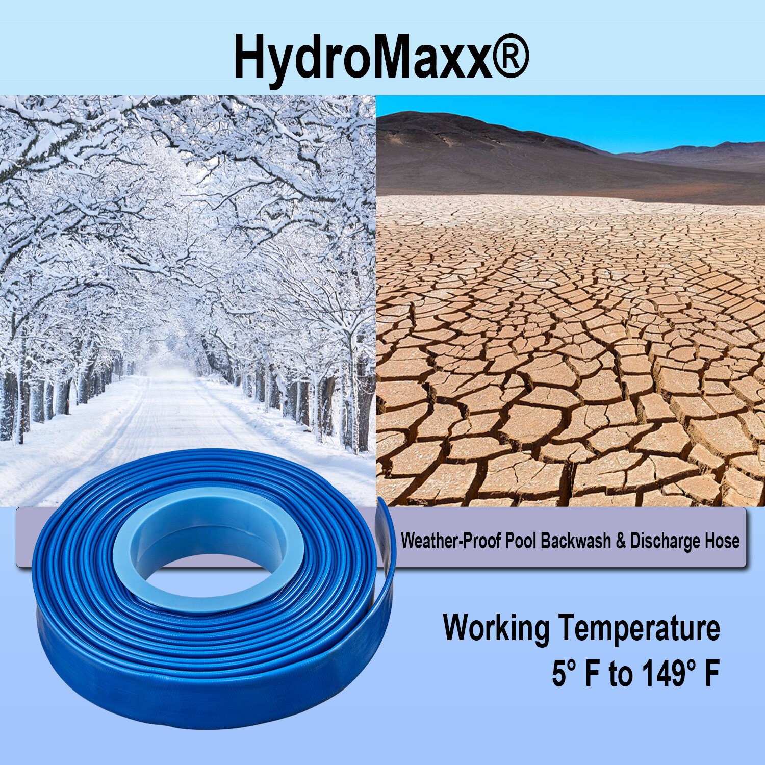 8" Agricultural Grade PVC Lay Flat Discharge Hose 50' or 100' lengths