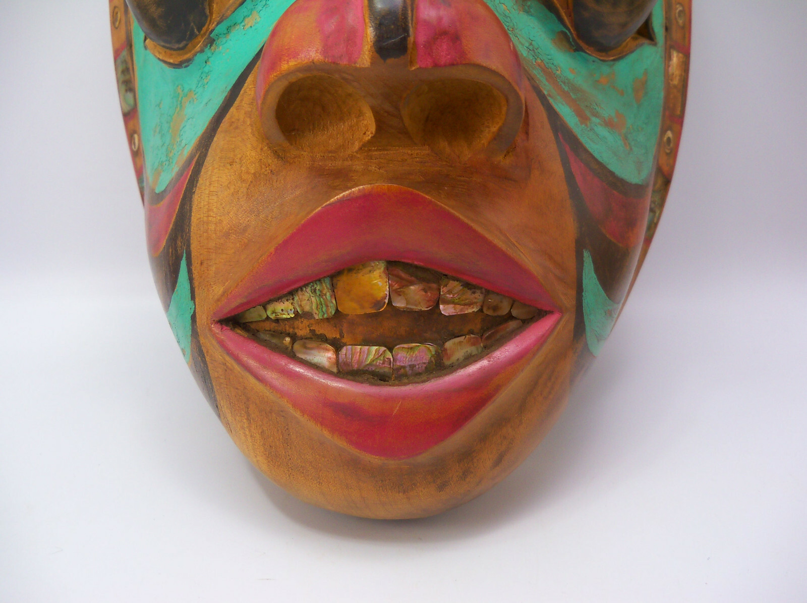 Pacific Northwest Tlingit Haida Bella Coola Native American Abalone Mask