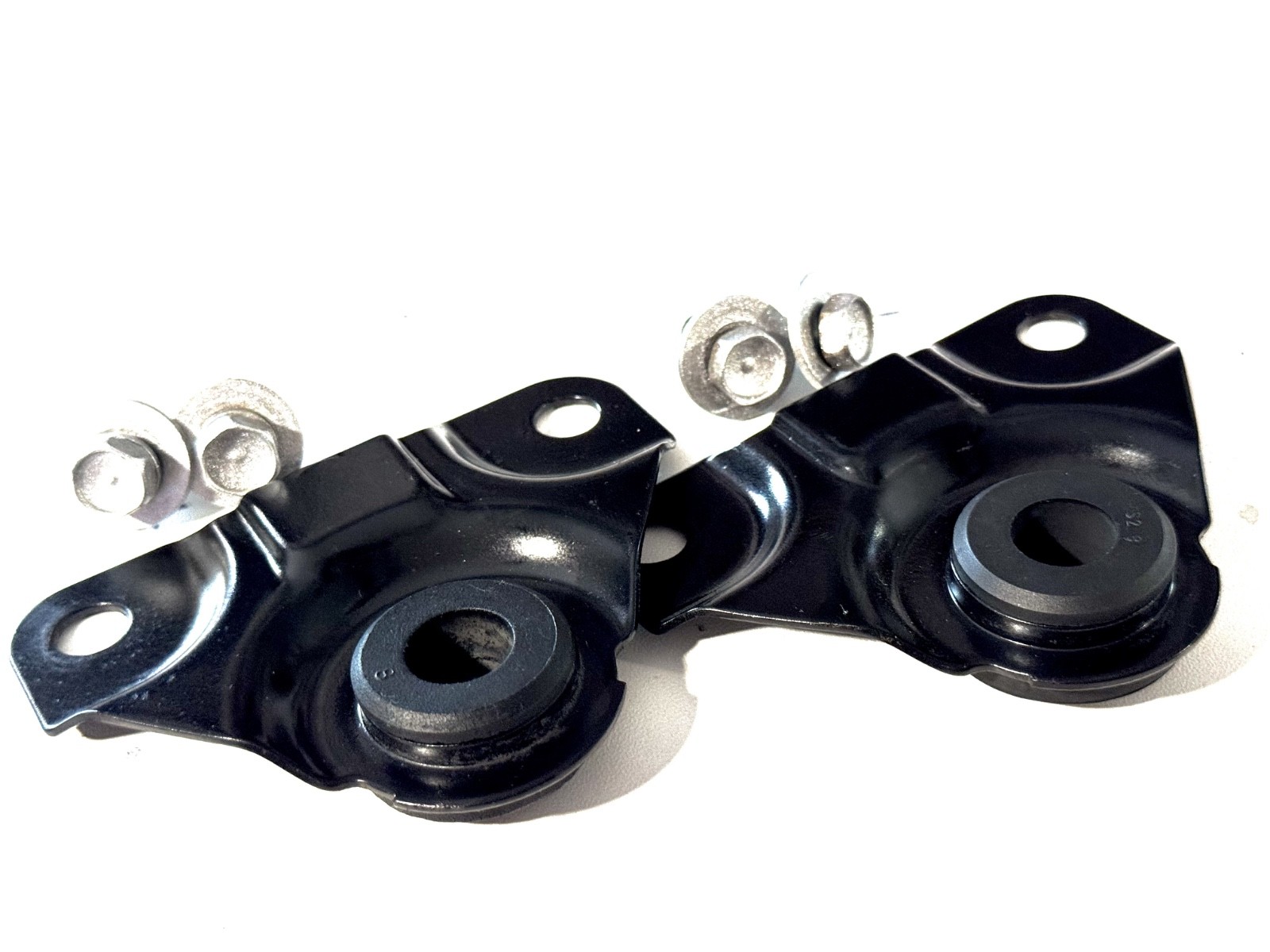 90-97 Honda Accord Radiator Top Mount Bracket Set Pair Black OEM