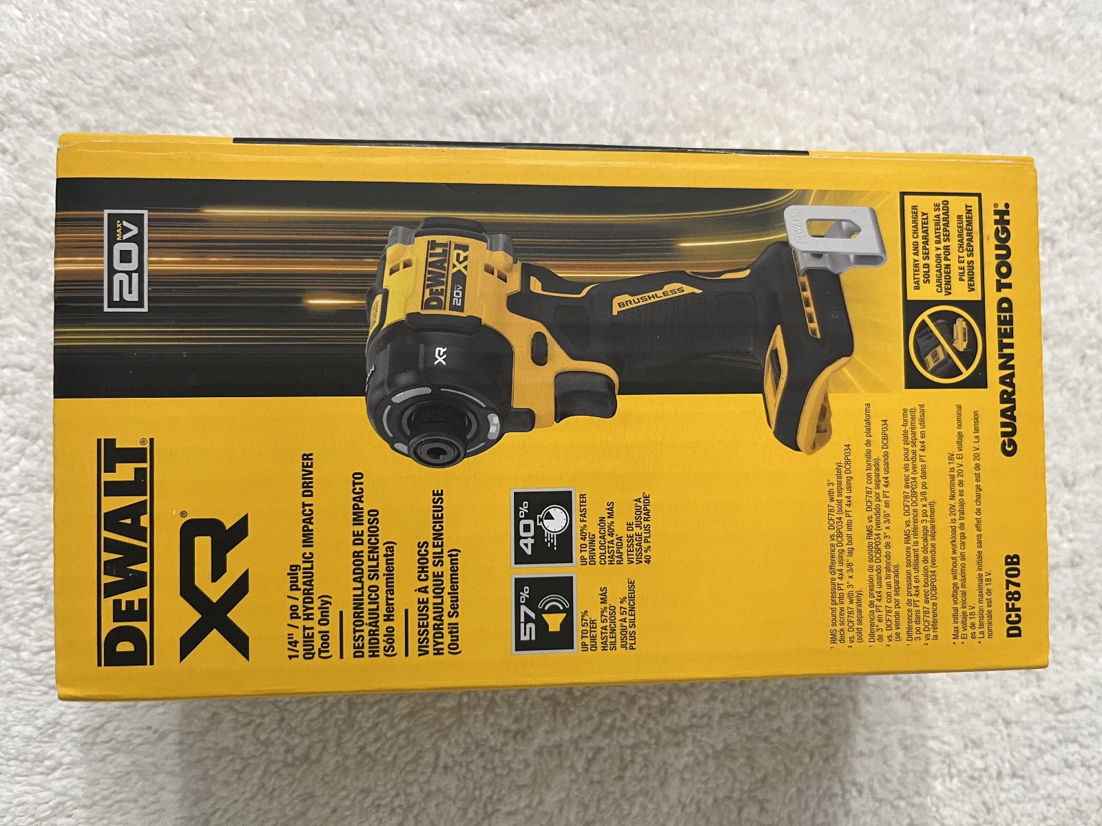 New Dewalt DCF870B 20V Max XR 1/4" Brushless Quiet Hydraulic Impact Driver (NIB)