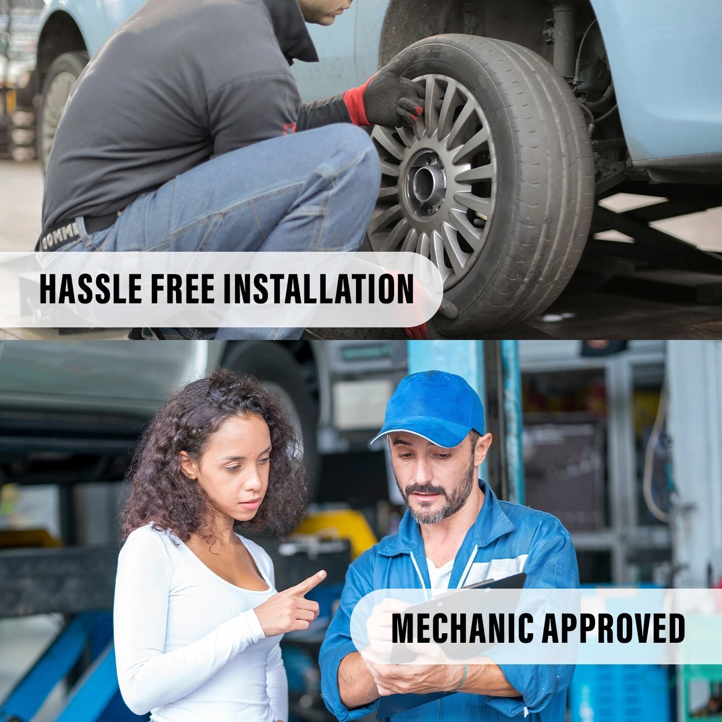 Front & Rear Brake Rotors + Ceramic Pads for Hyundai Elantra Kia Forte Soul