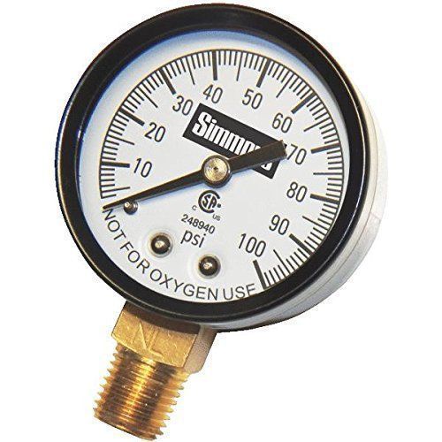 SIMMONS 1305 100PSI 1/4" WELL PUMP WATER PRESSURE GAUGE NEW LEAD FREE 0727602