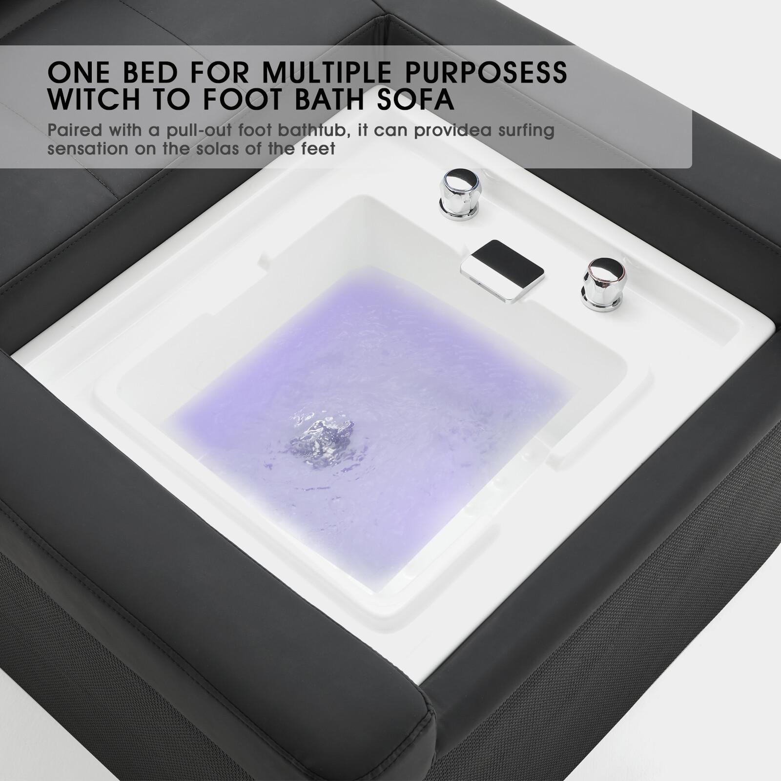 Black Shampoo Bowl Massage Bed Head Therapy Foot Bath Backwash Spa Salon Beauty