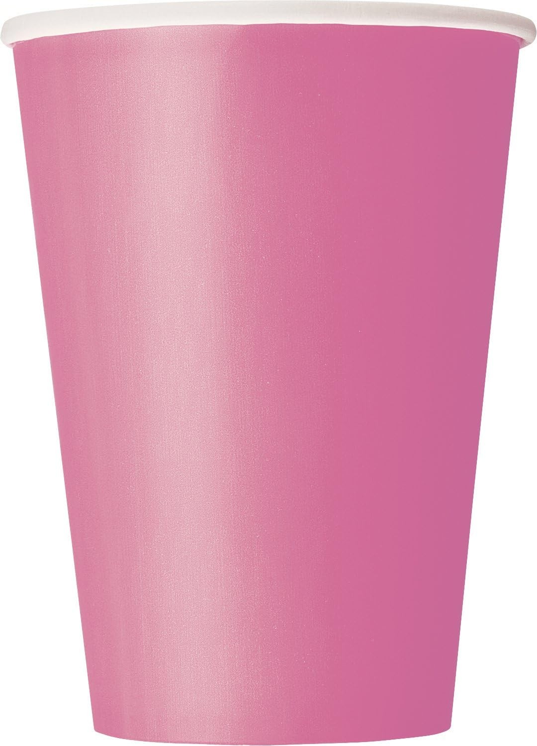 Paper Cups 12 oz Hot Pink - Set of 10 for All Occasions & Events