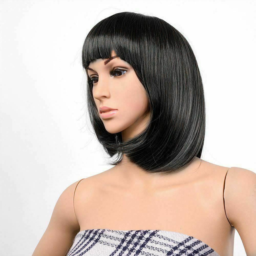 Lady Girl Bob Wig Women's Short Straight Bangs Full Hair Wigs Cosplay Party
