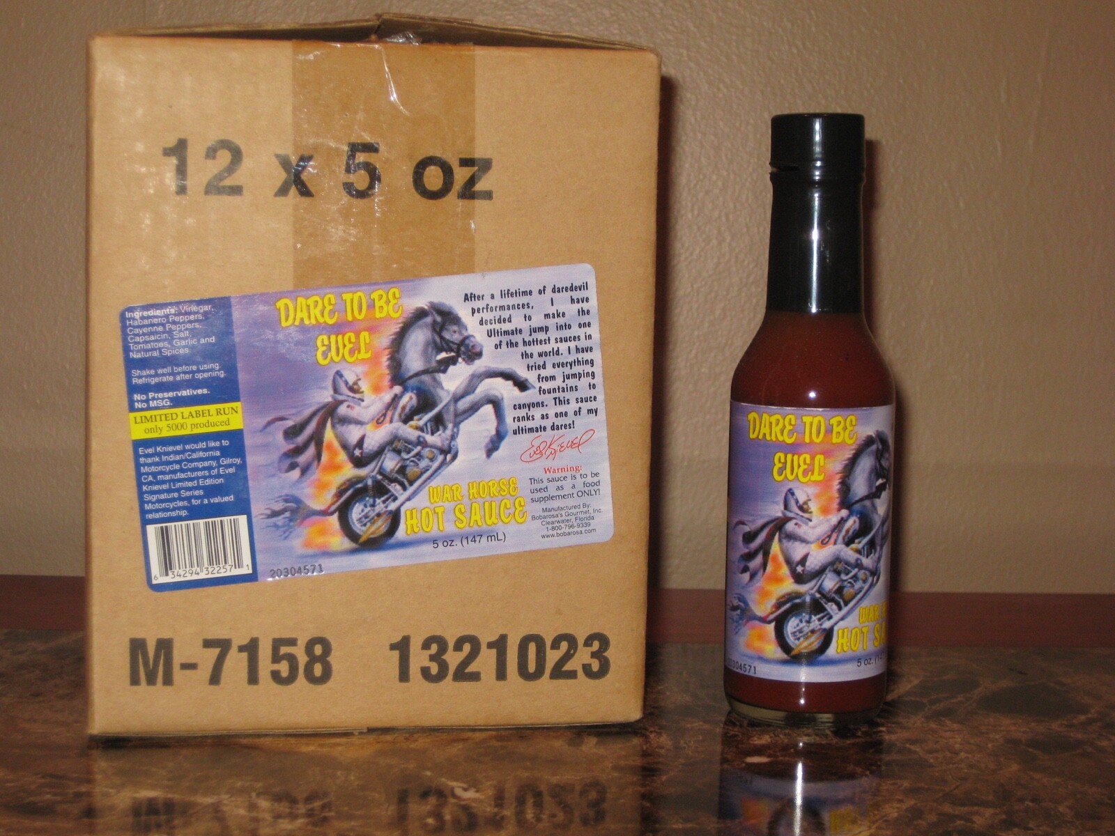 Evel Knievel COLLECTIBLE Hot Sauce-$15.99 Limited run of #5000- FINAL INVENTORY!