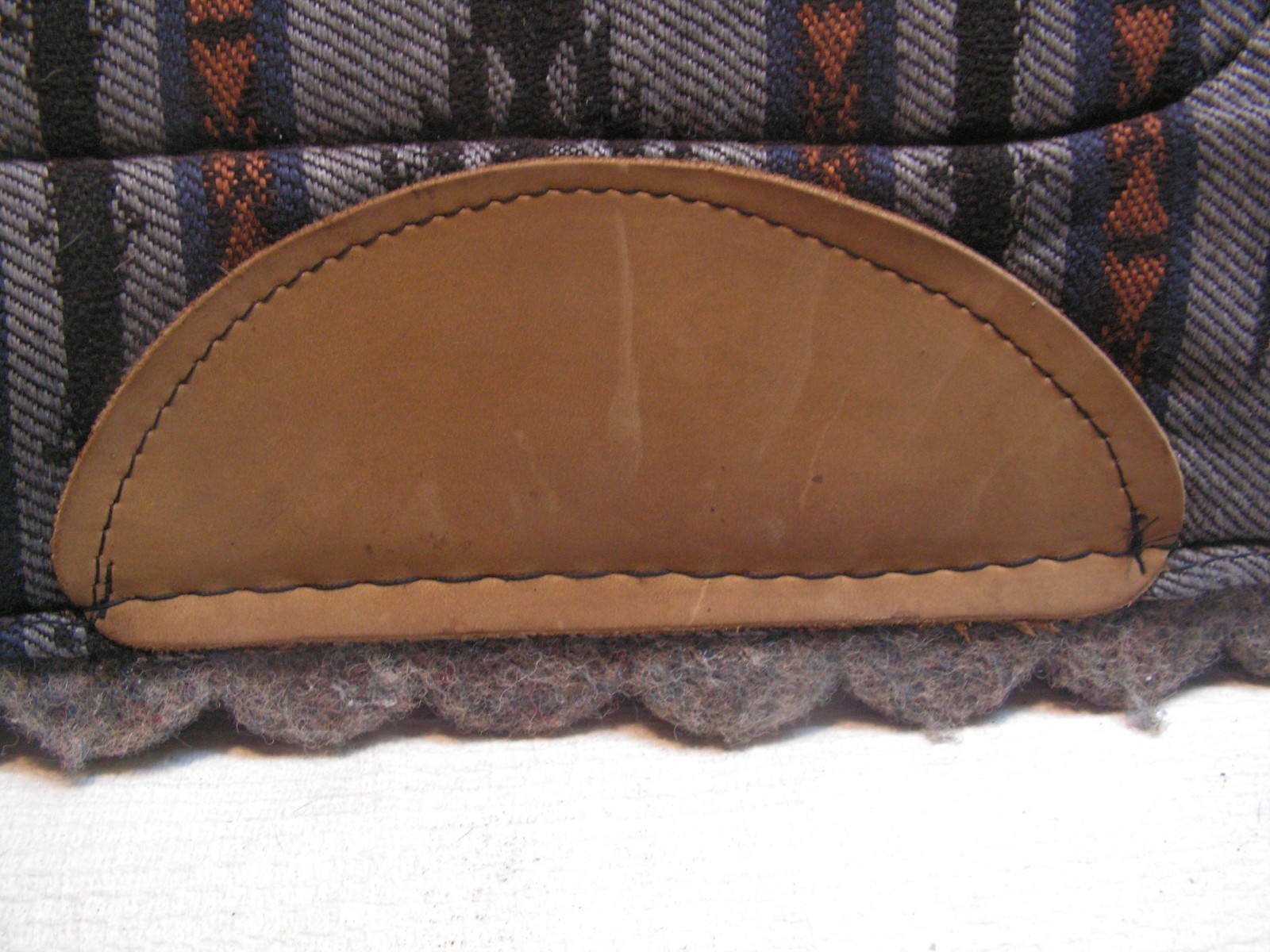 Vintage Saddle Pad Blanket Small Pony Southwestern 16 1/2" x 16" X 7/8" Leather