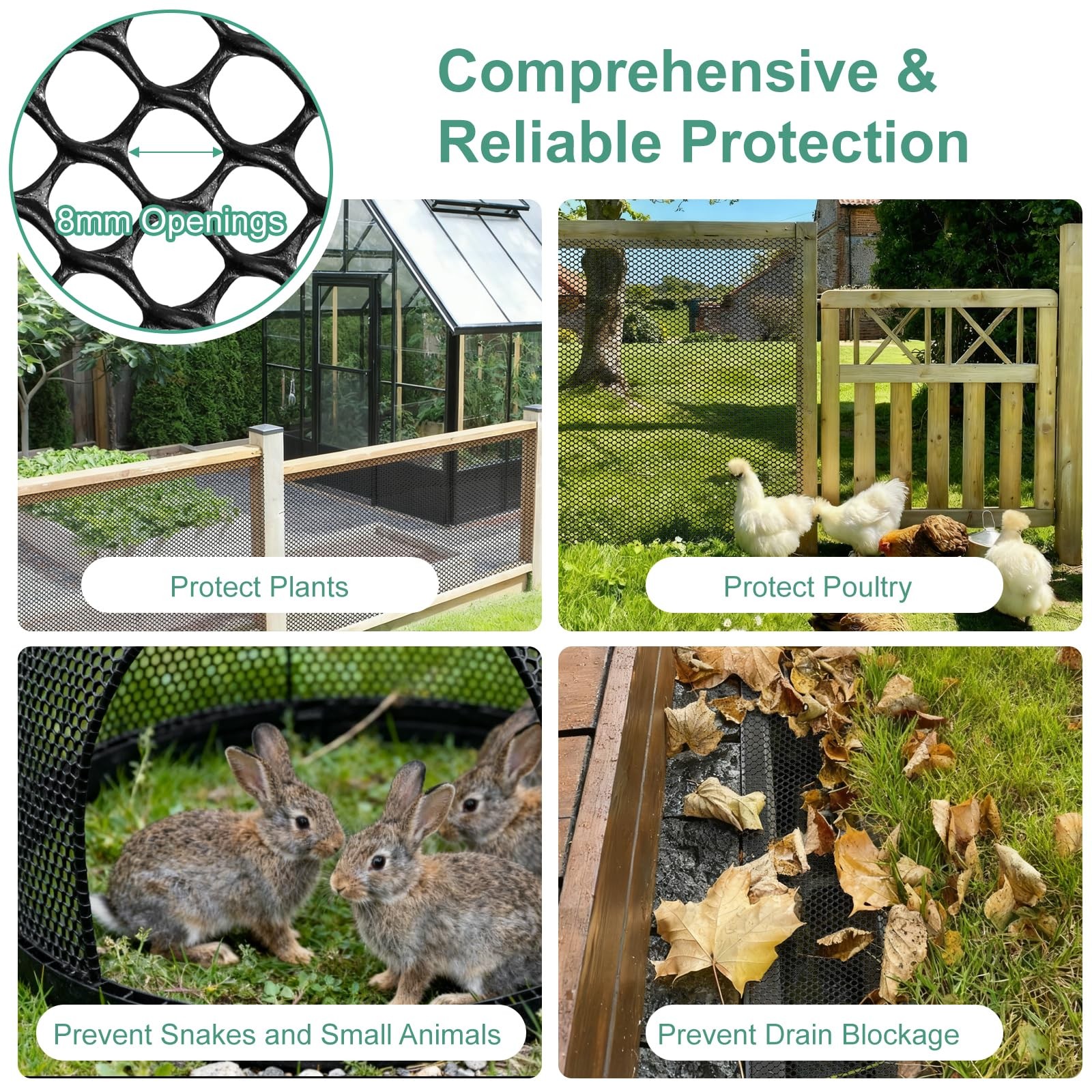 Plastic Chicken Wire15.7Ã—106 Plastic Wire Mesh FenceGarden Netting Fencing B