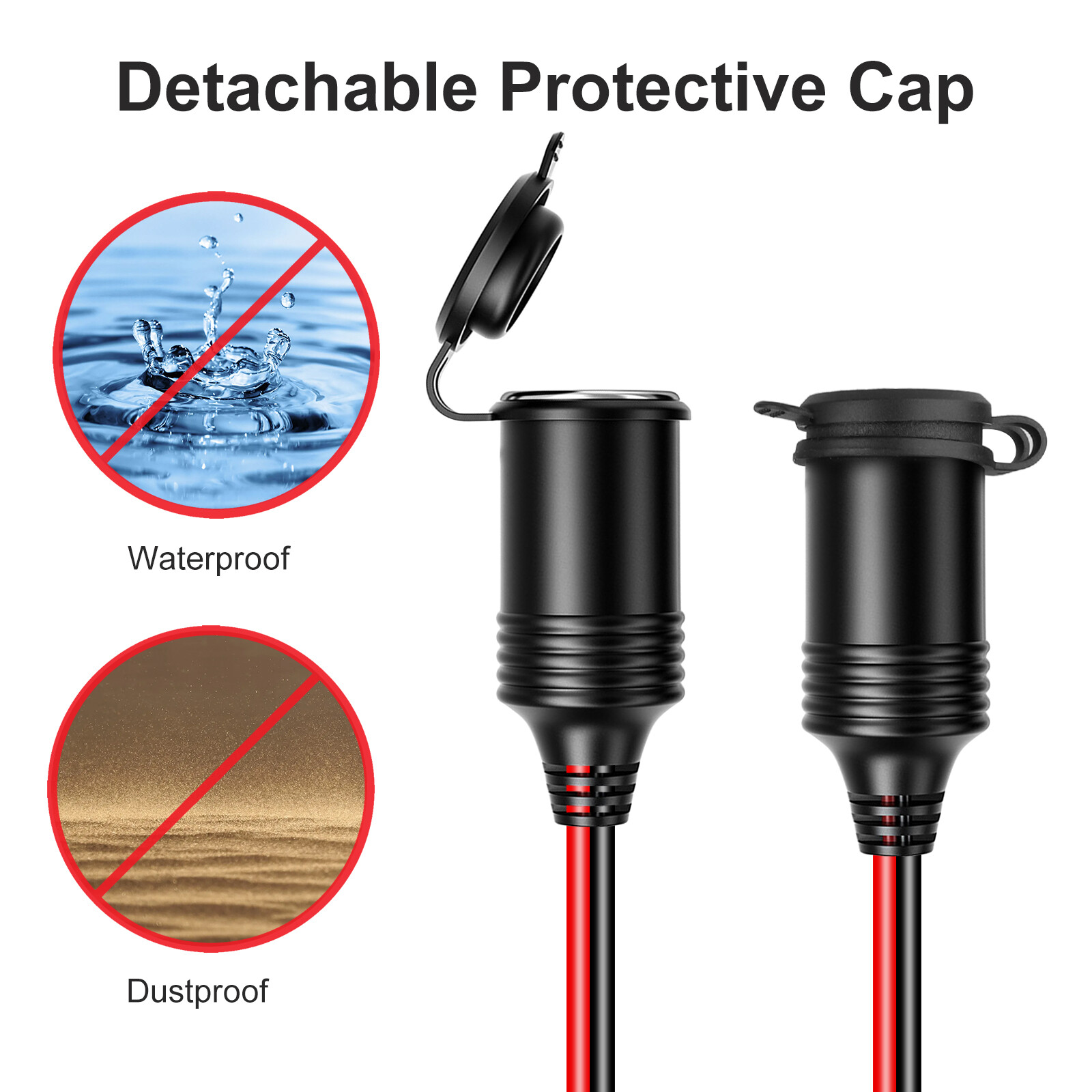 13 ft Car Cigarette Lighter Socket Extension Cord Cable Heavey Duty Adapter 12V