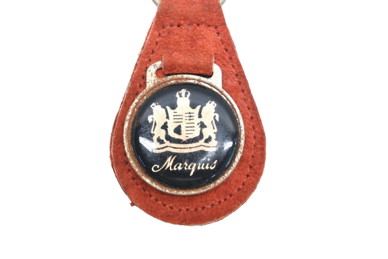 New OEM Mercury RA027-13 Marquis Red Suede Black Logo Key Chain NOS