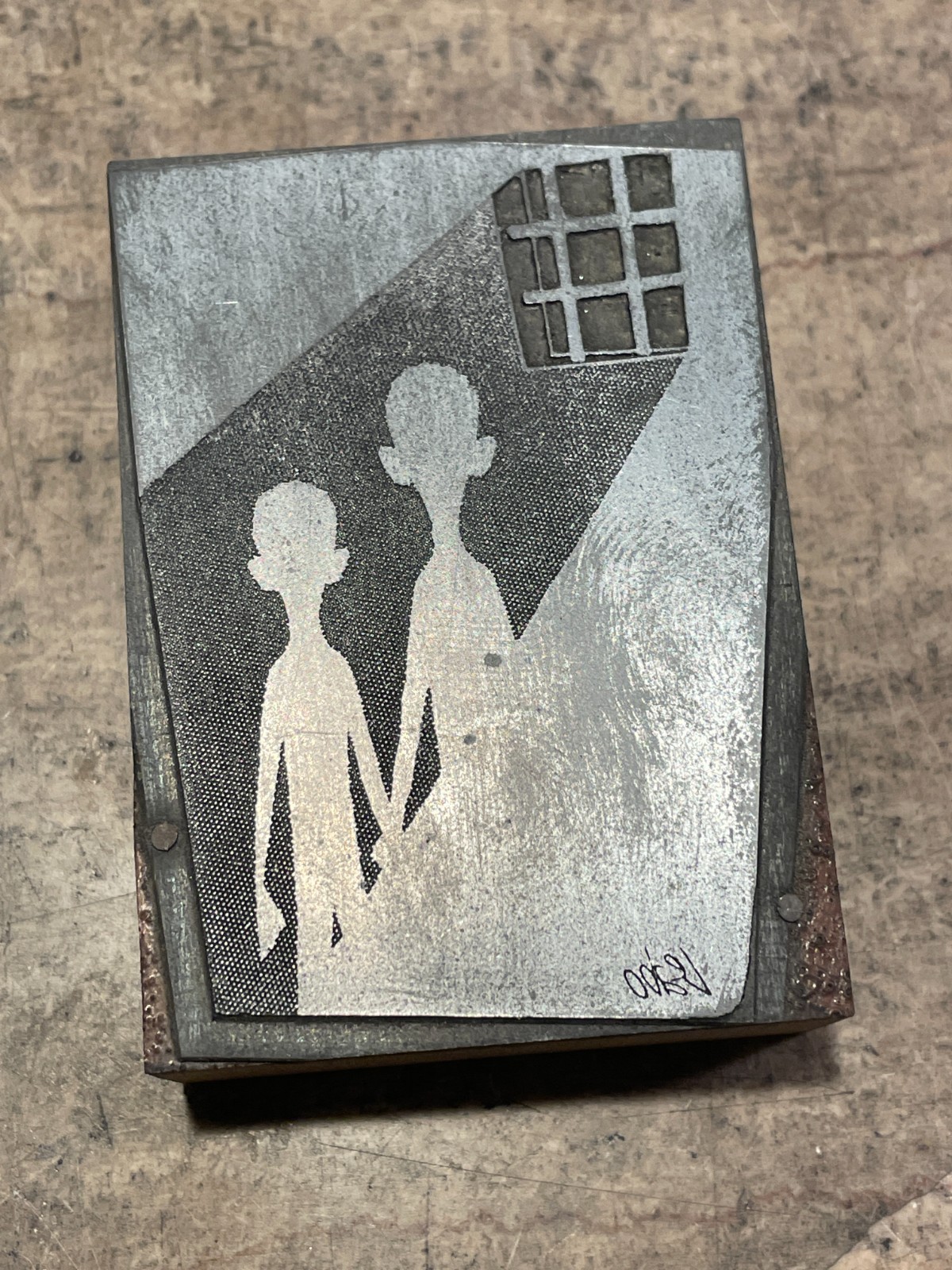 Printing Letterpress Printers Block NAACP 'LEABO' Silhouette W/ Window (1221)