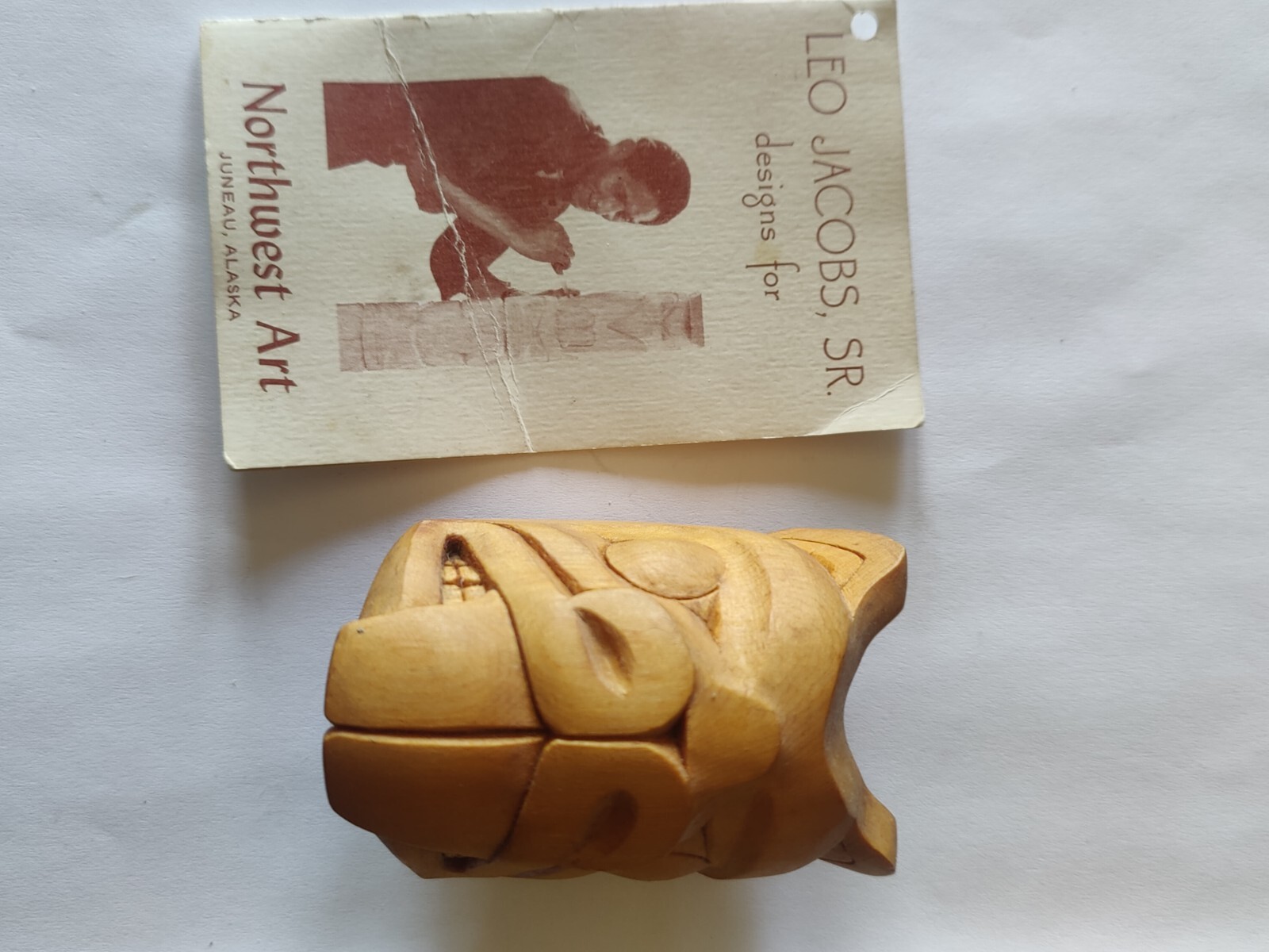 NORTHWEST COAST BEAVER NECKLACE MASK BY MASTER CARVER LEO JACOBS SR MASK BY