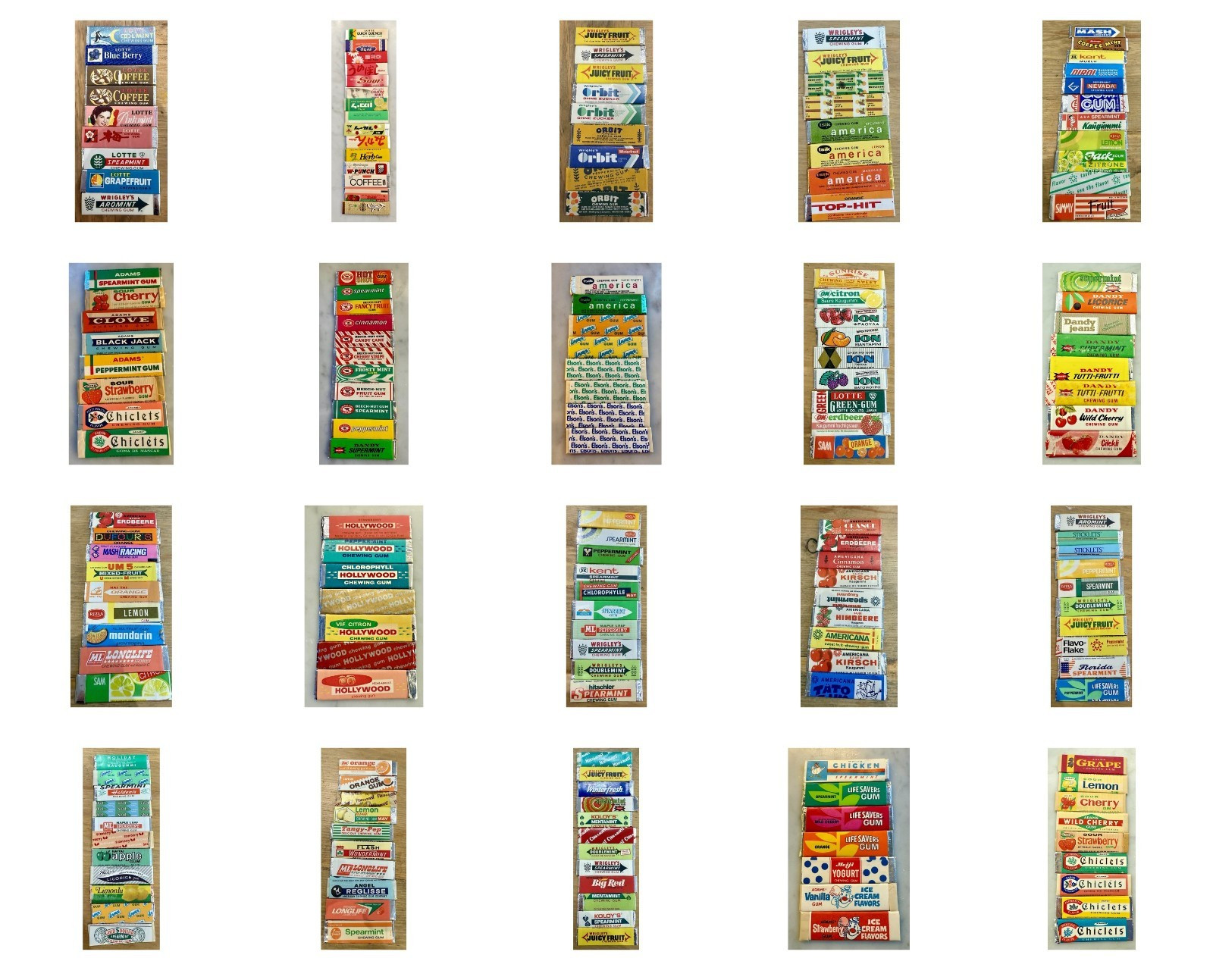 Vintage Gum Wrapper Lot 175+ Wrigley Adams Beech-Nut Lotte Chiclets Internationa