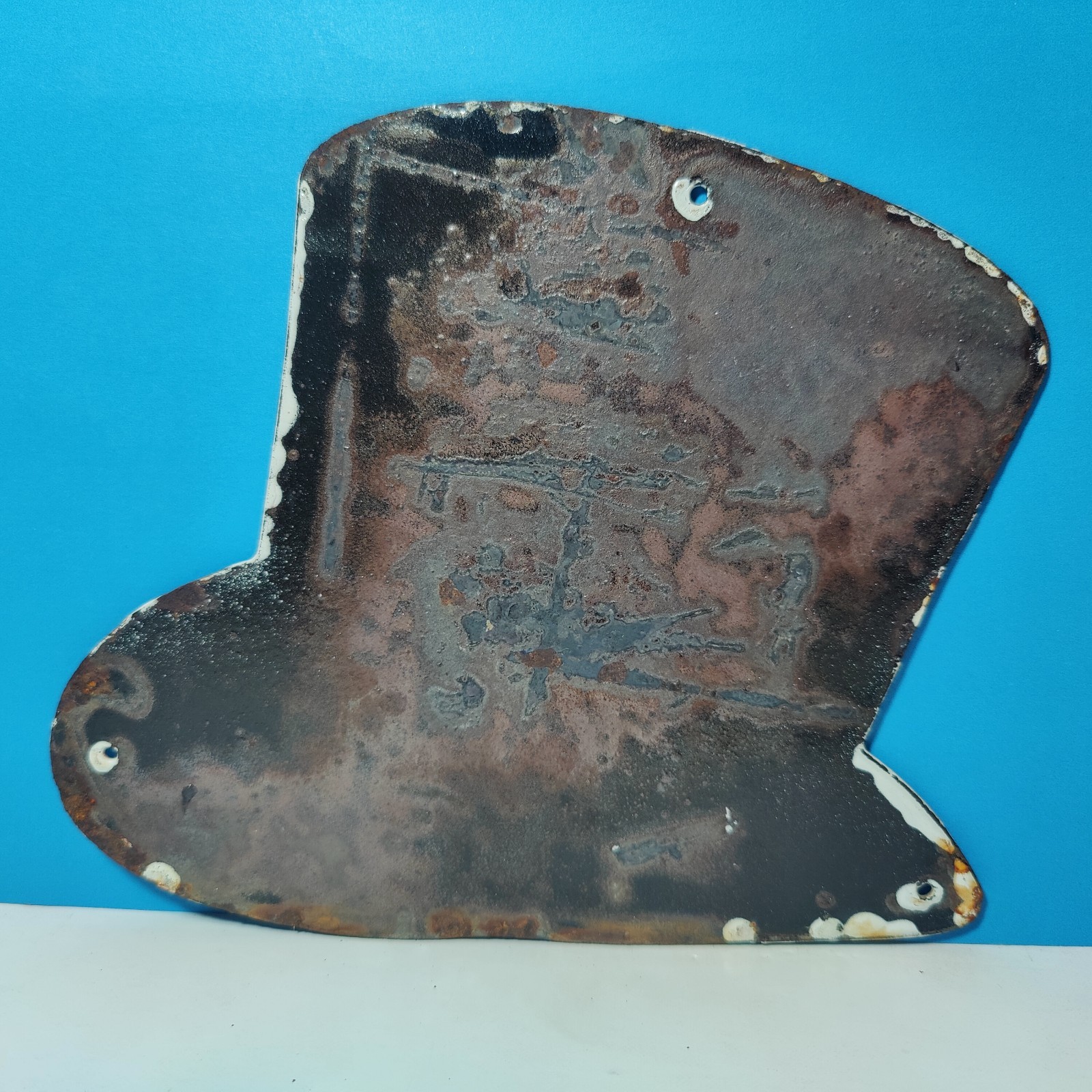 Vintage FROST'S WHITE HAT RANCH TEXAS Porcelain Enamel Sign 7" x 5" Inch