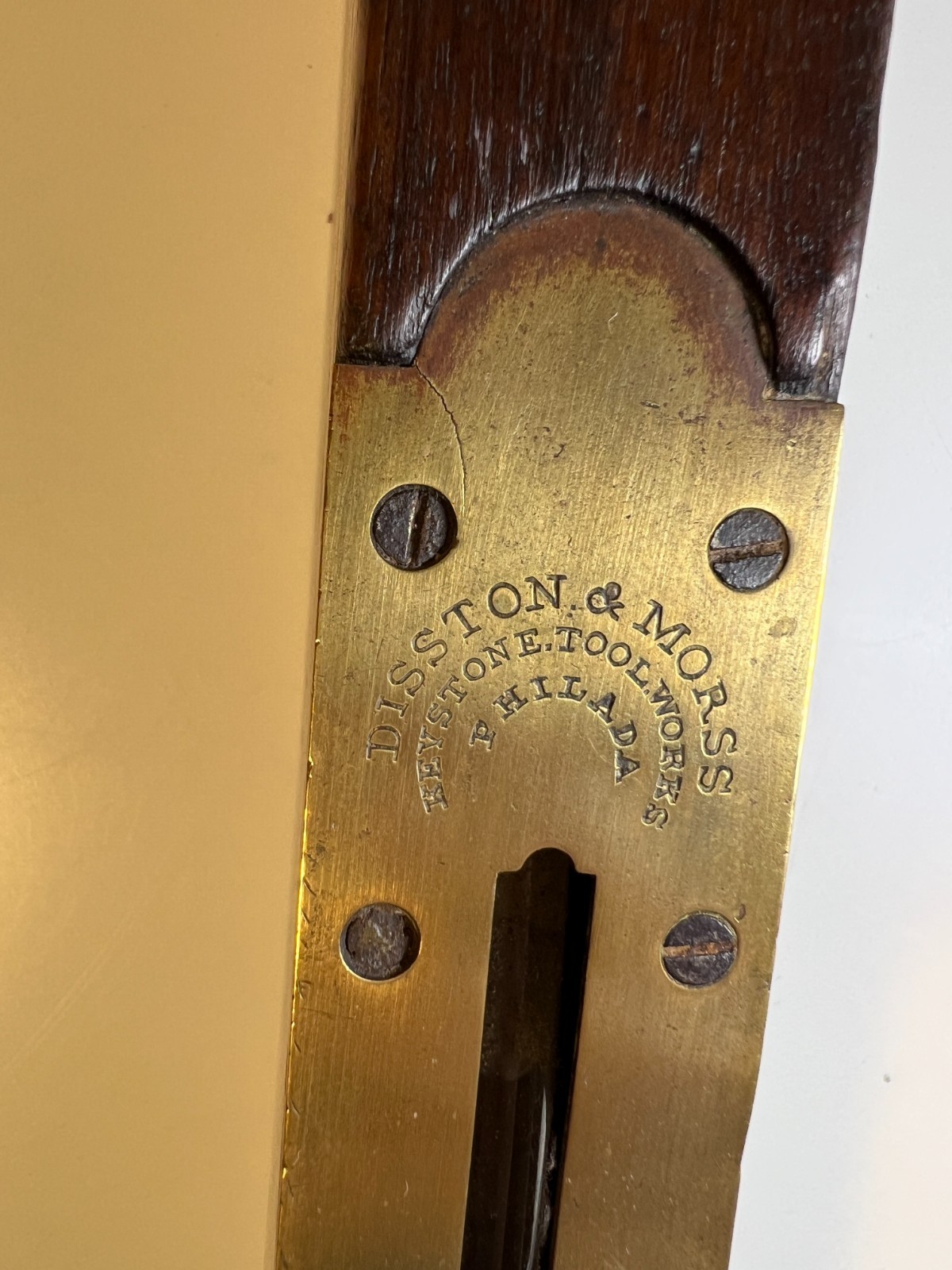 Rare Early Disston & Morss Precision Spirit Level Patent April 25, 1871 28" L