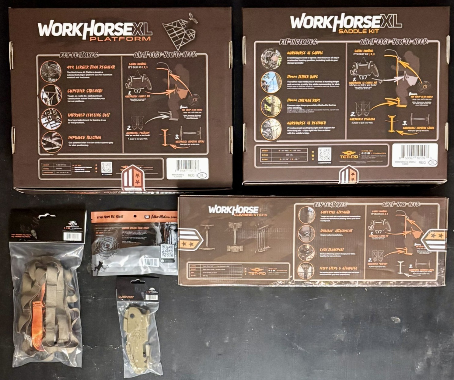 Tethrd Grit Timber XL Saddle Workhorse Sticks XL Platform With Accessories New