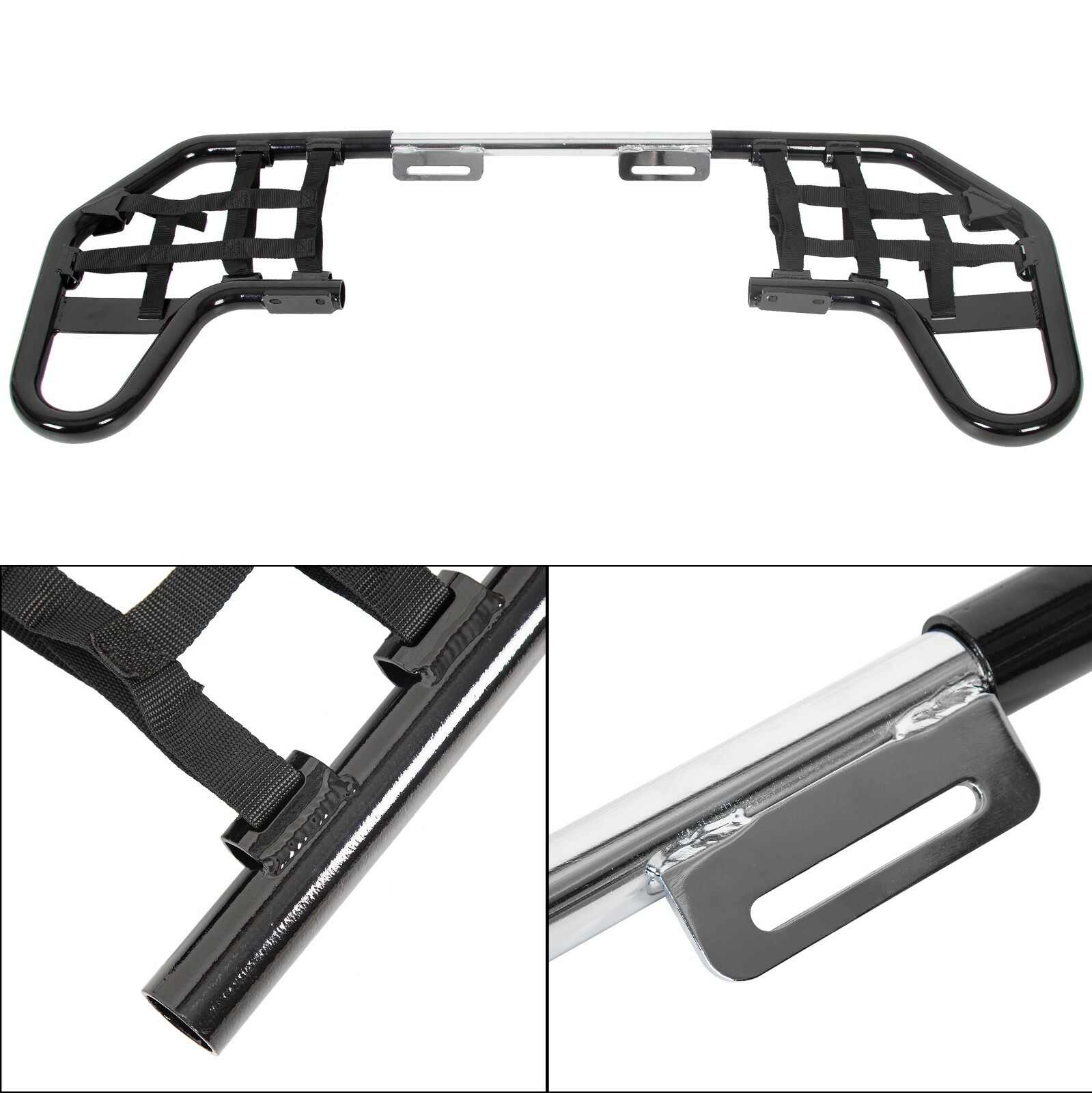 Aluminum Nerf Bars Black bar Black nets For Honda TRX 250EX 250X Pair set 01-20