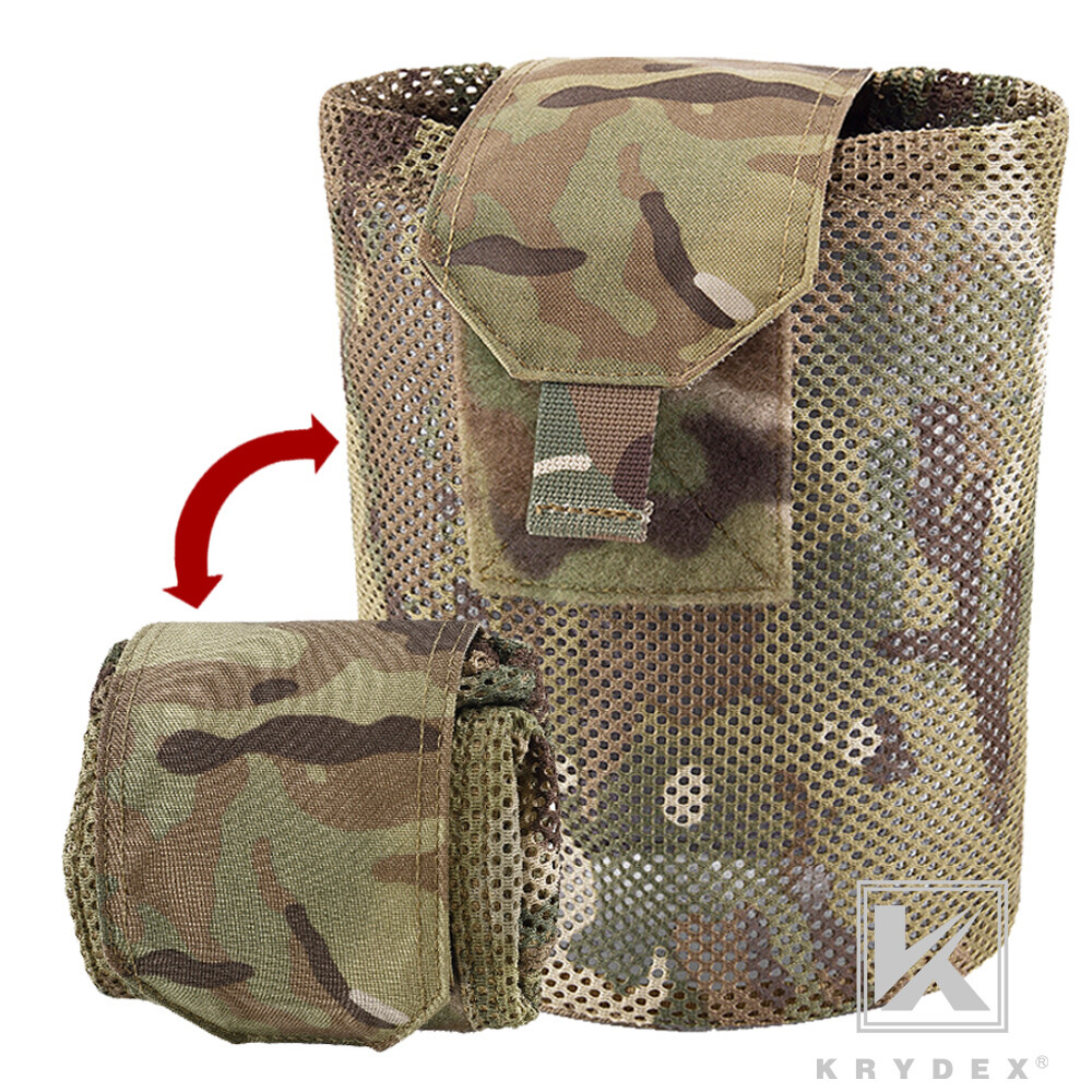 KRYDEX Tactical Mesh Dump Pouch Drop Pouch Magazine Recycling Pack MOLLE/BELT